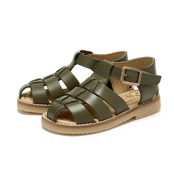 Noah Kids Fisherman Sandal Olive Leather – Young Soles London