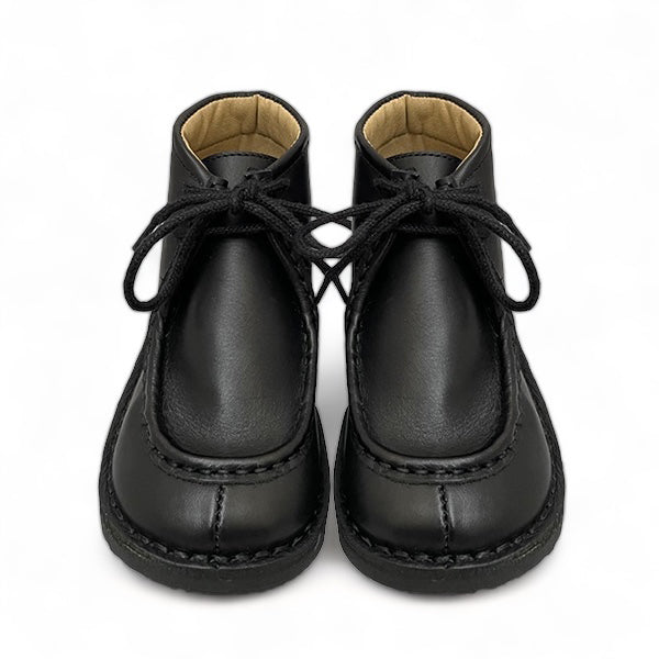 Boomer Kids Wallabee Boot Black Leather