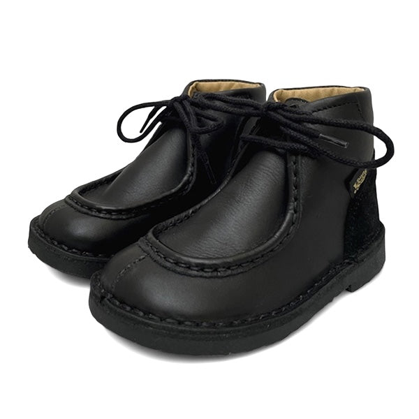 Young Soles London Boomer Kids Wallabee Boot - Black Leather