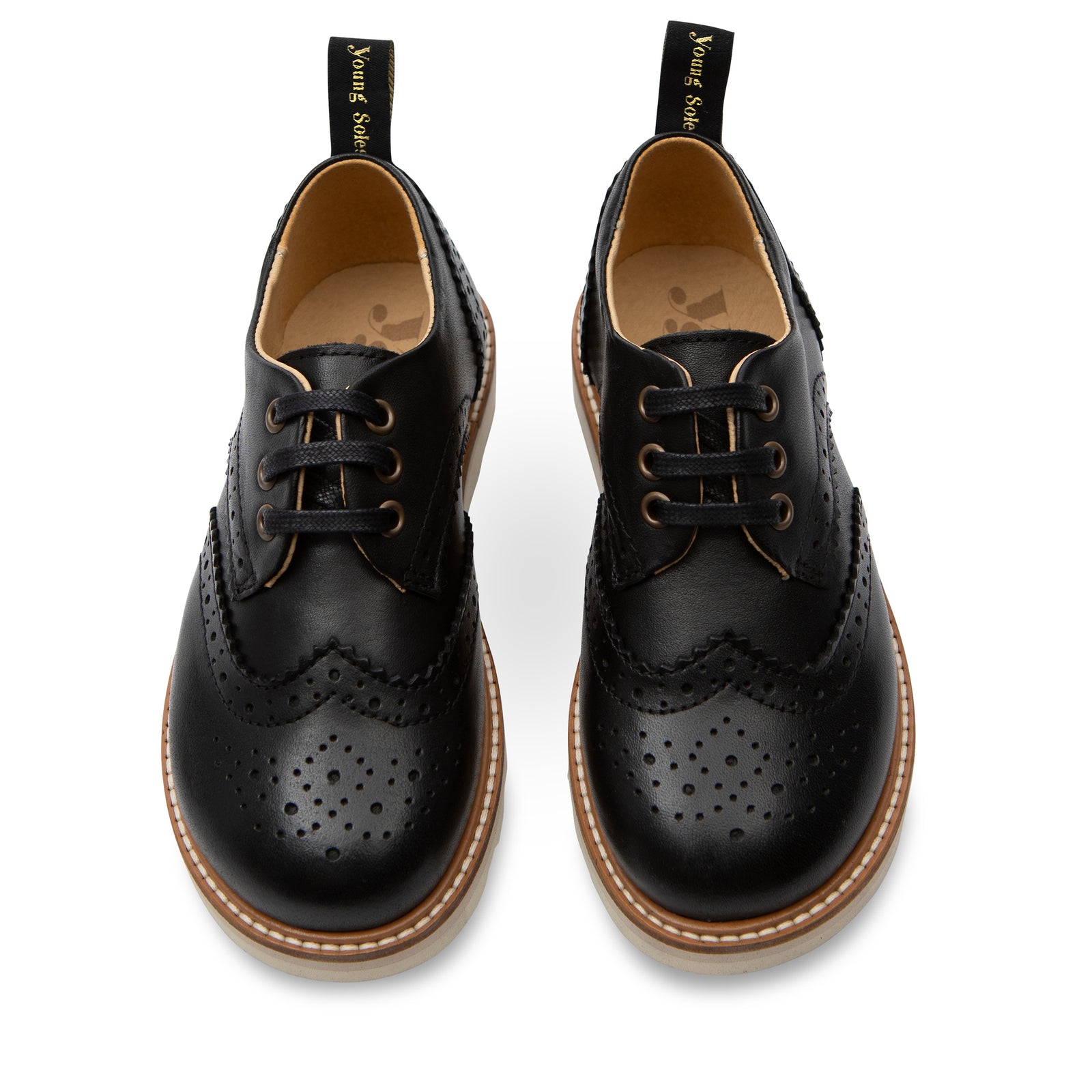 Brando Brogue Kinderschuh Schwarzes Leder
