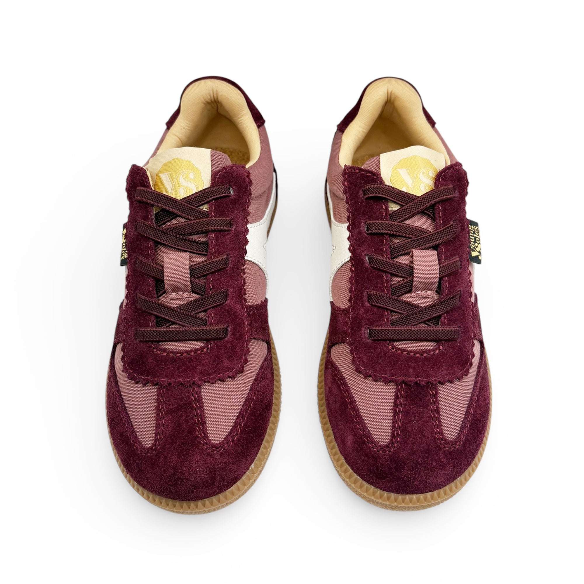 Brooking Kids Brooking Kids Classic Court Sneaker - Dark Red Textile and Suede
