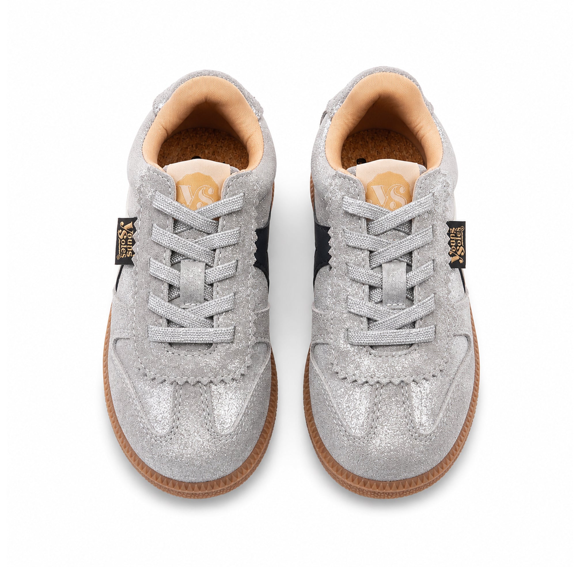 Brooking Kids Classic Court Sneaker - Silver Textile and Suede