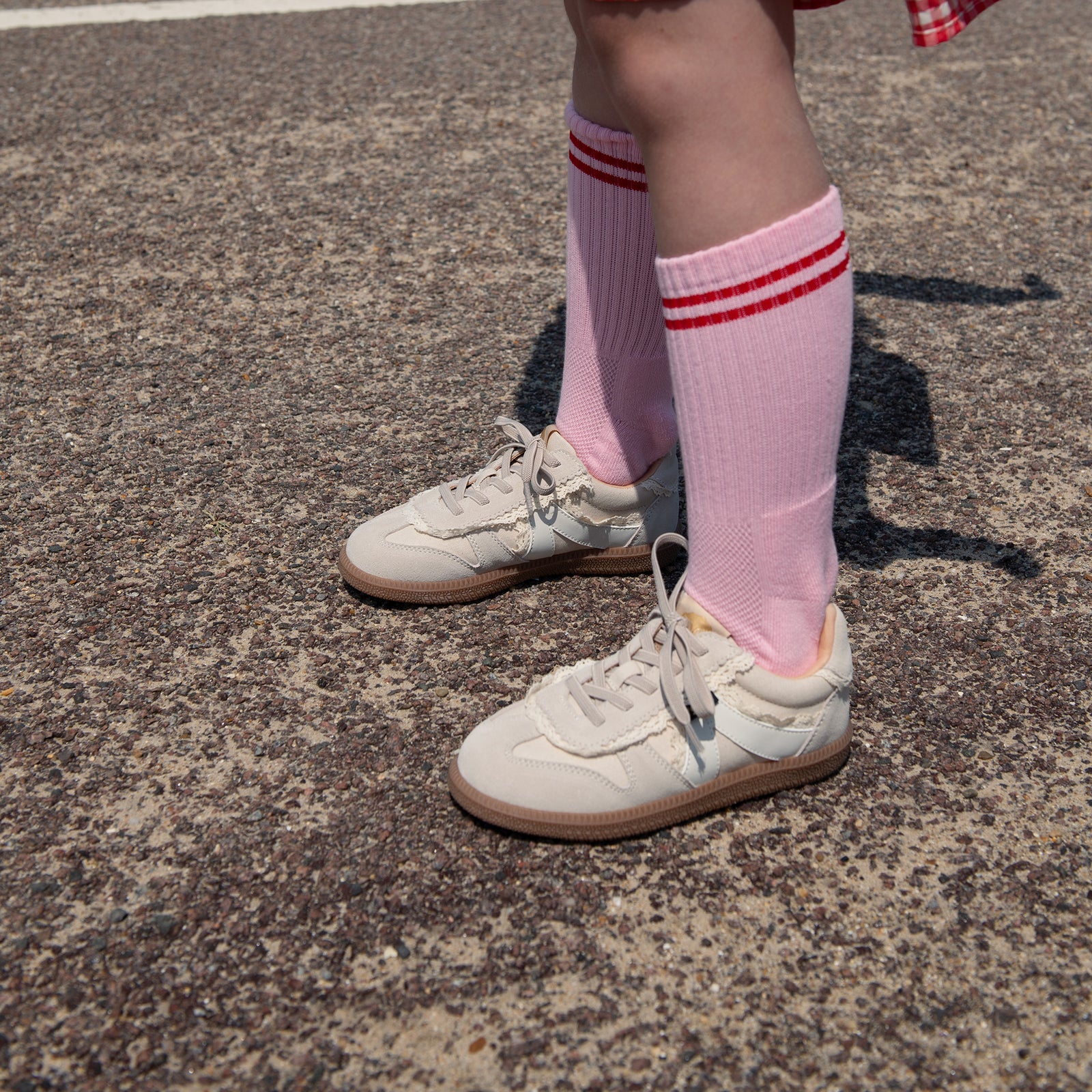 Brooking Kids Sneaker White Lace Textile and Suede