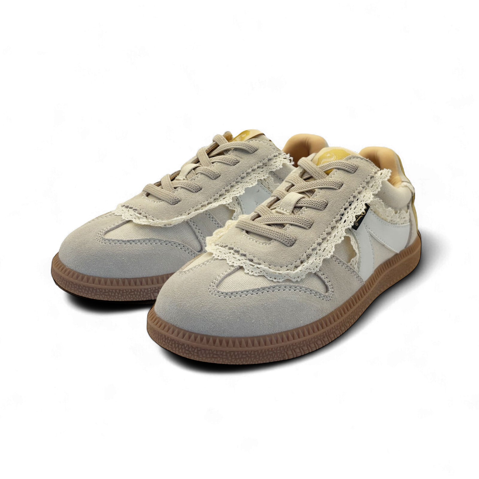 Brooking Kids Sneaker White Lace Textile and Suede