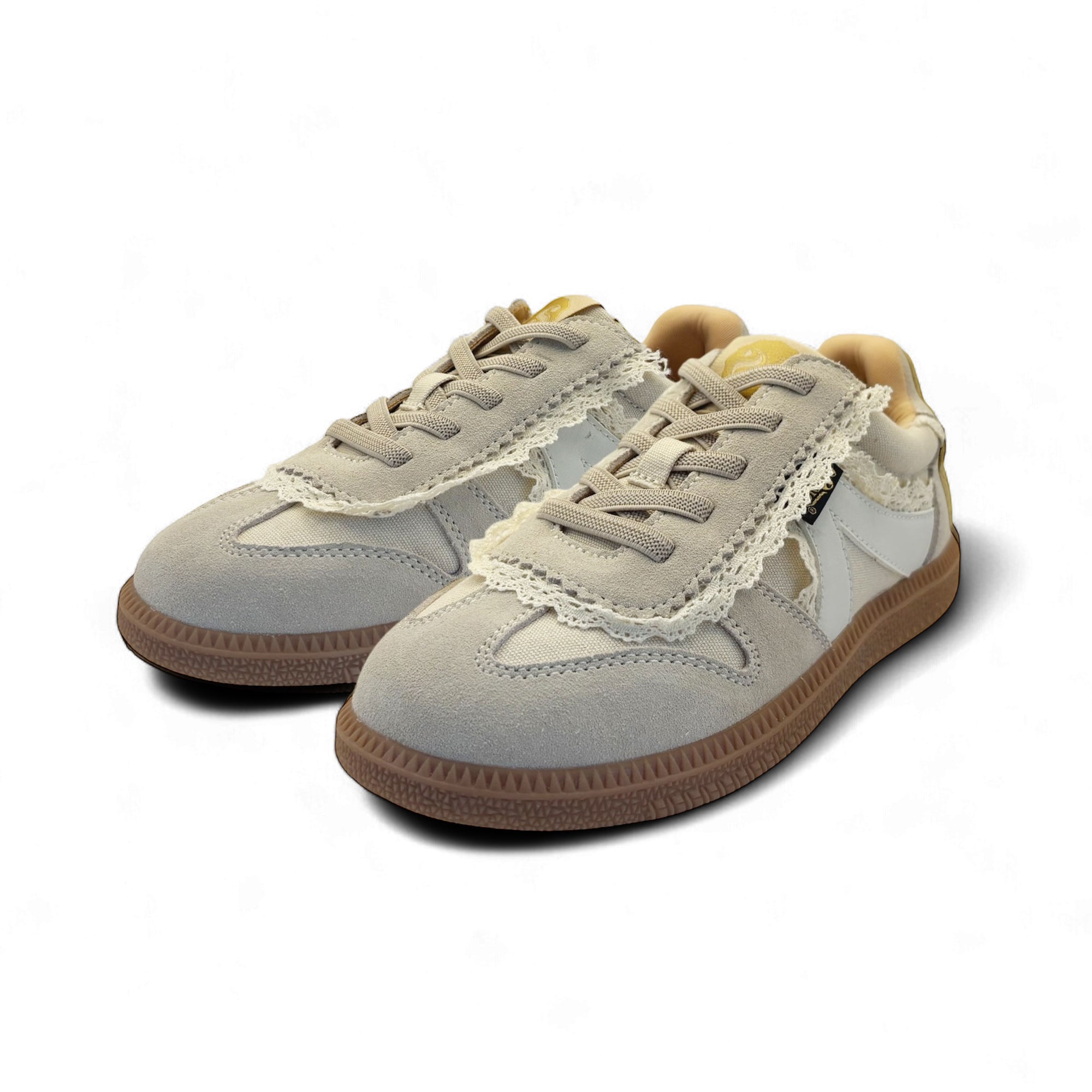 Brooking Kids Sneaker White Lace Textile and Suede
