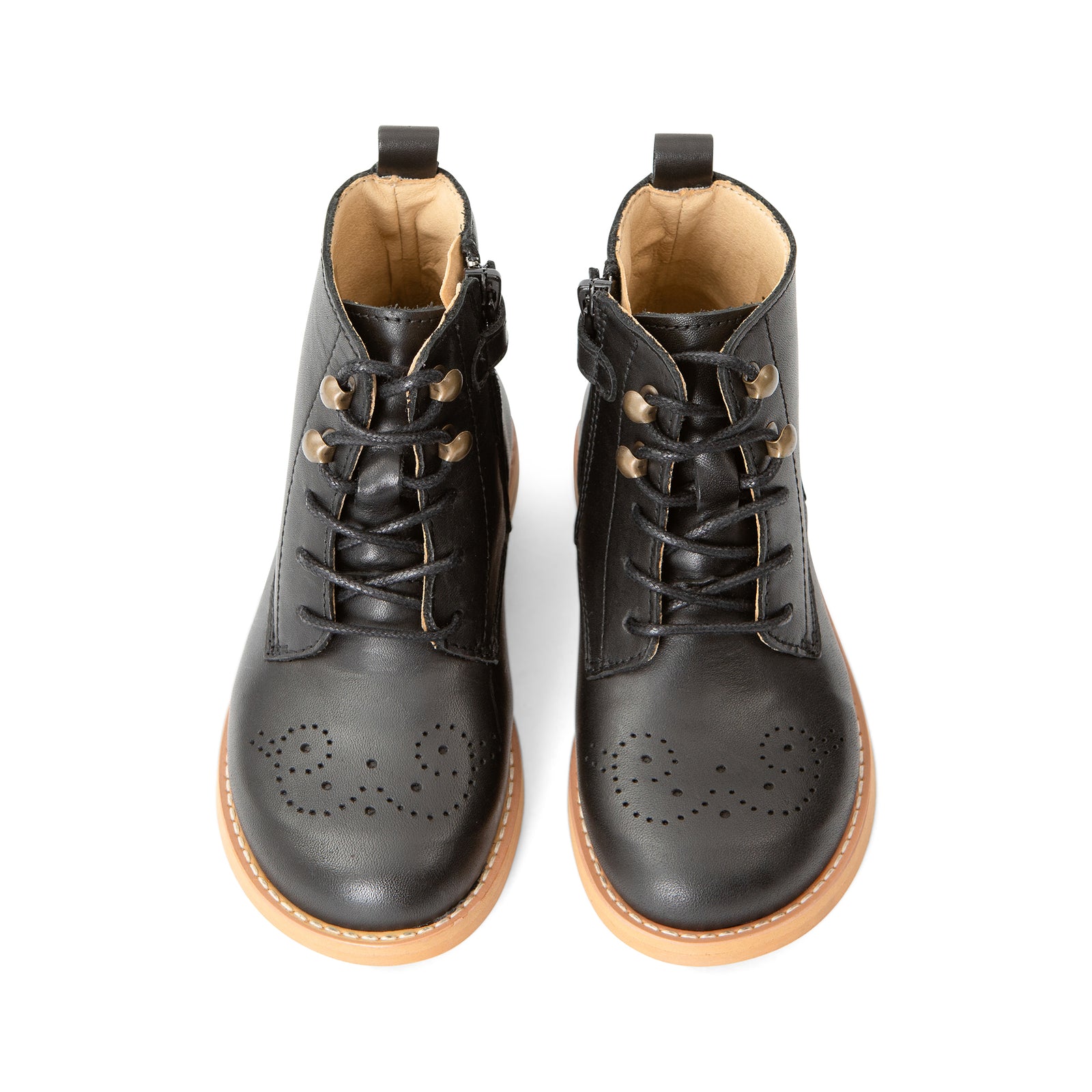 Buster Brogue Kids Boot Black Leather