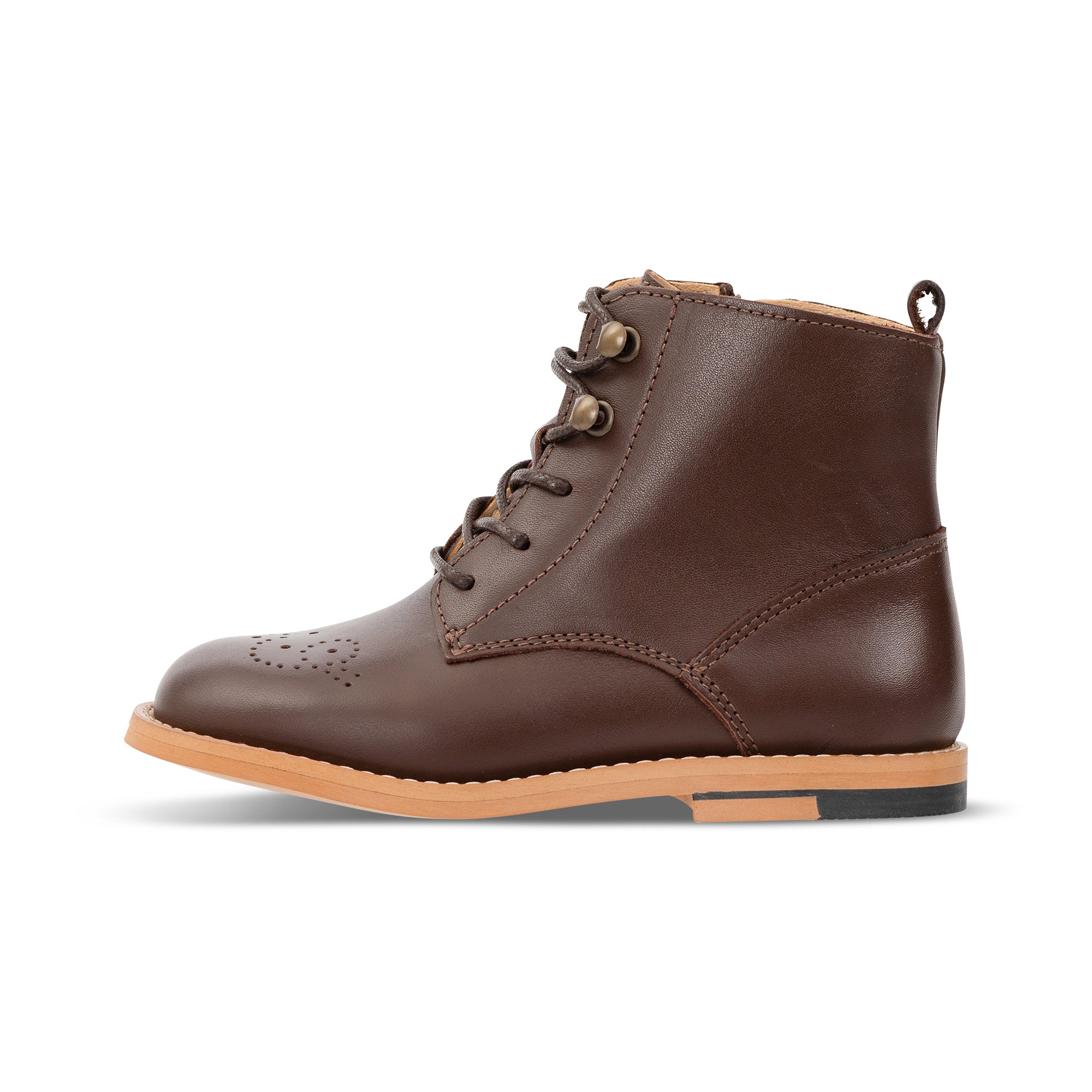 Buster Brogue Kids Boot Dark Brown Burnished Leather