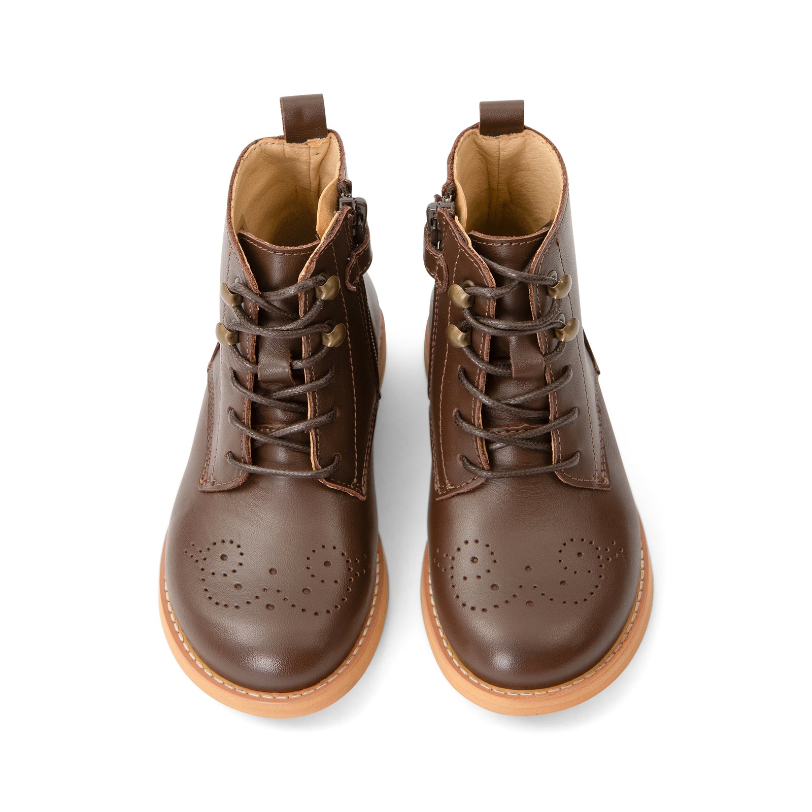 Buster Brogue Kids Boot Dark Brown Burnished Leather