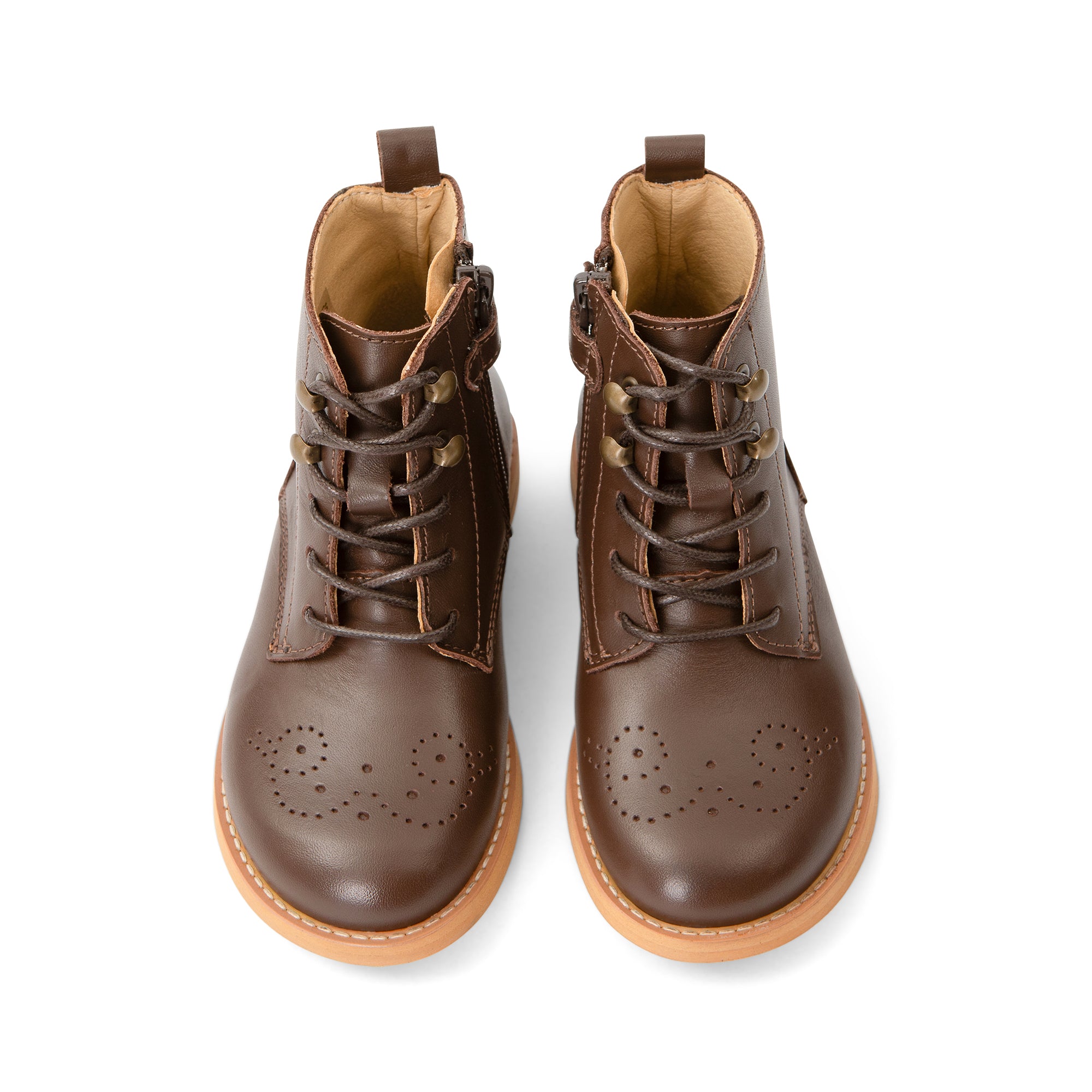 Buster Brogue Kids Boot Dark Brown Burnished Leather