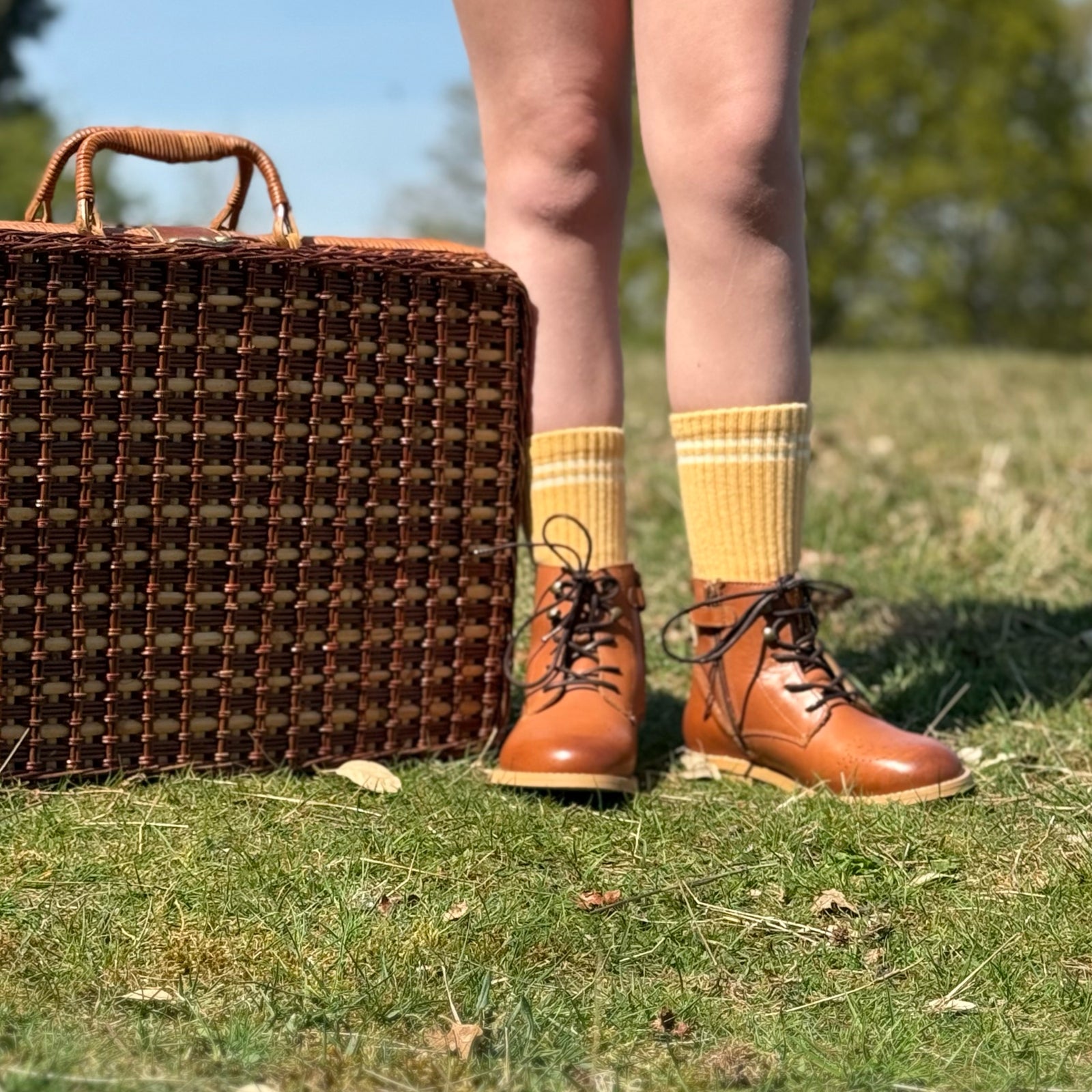 Buster Brogue Kids Boot Tan Burnished Leather