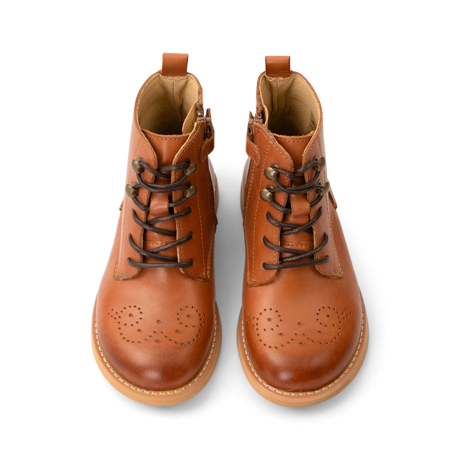 Buster Brogue Kids Boot Tan Burnished Leather