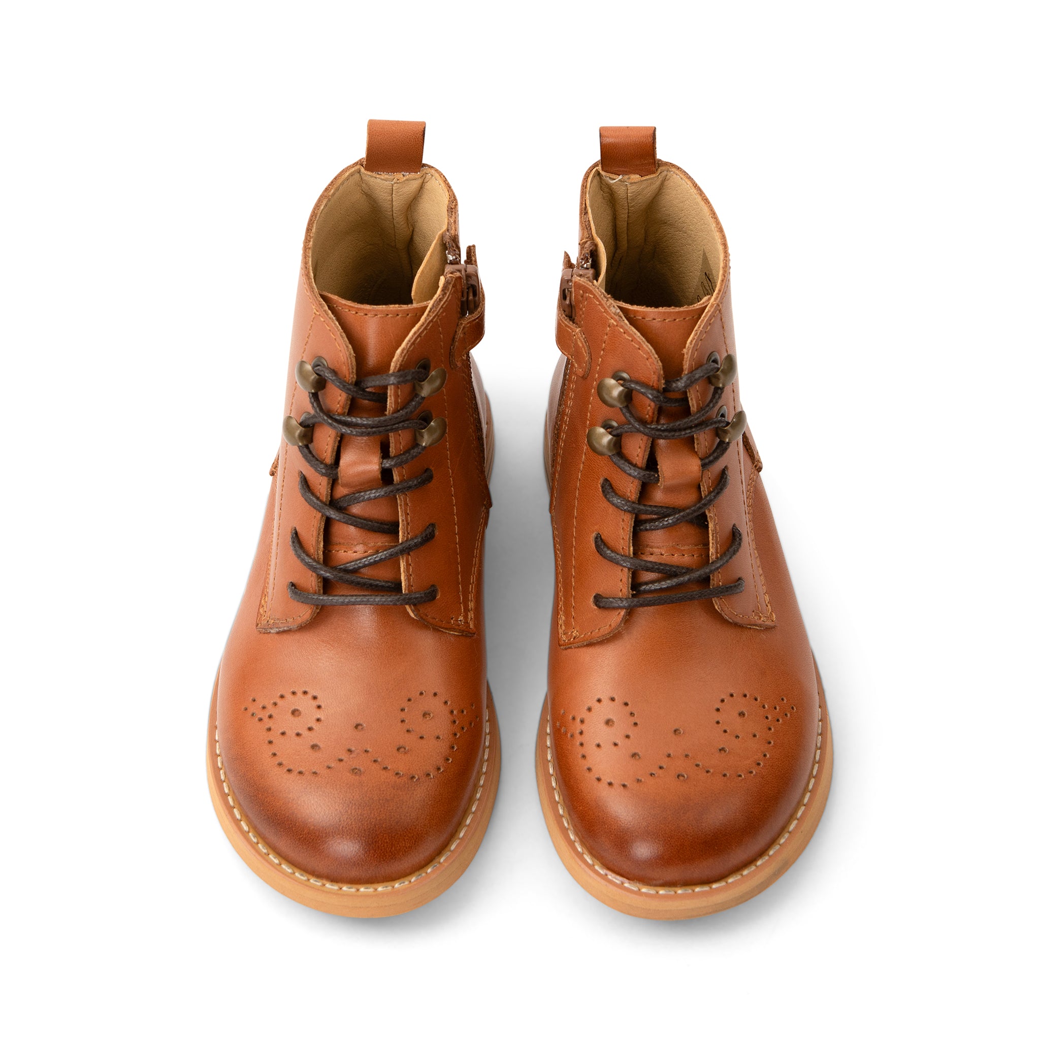 Buster Brogue Kids Boot Tan Burnished Leather