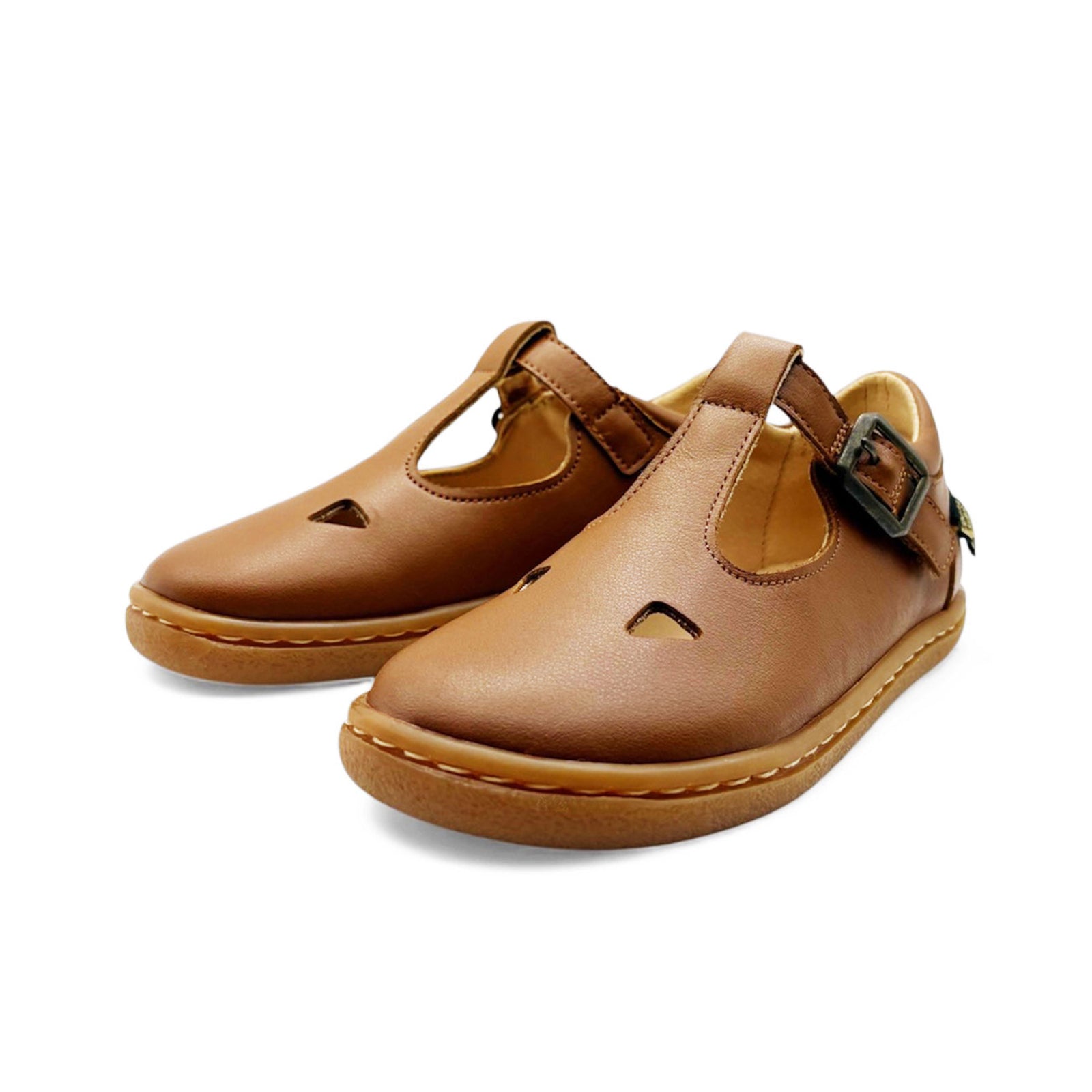 Chaussures pieds nus Darcey T-Bar pour enfants en cuir bleu marine