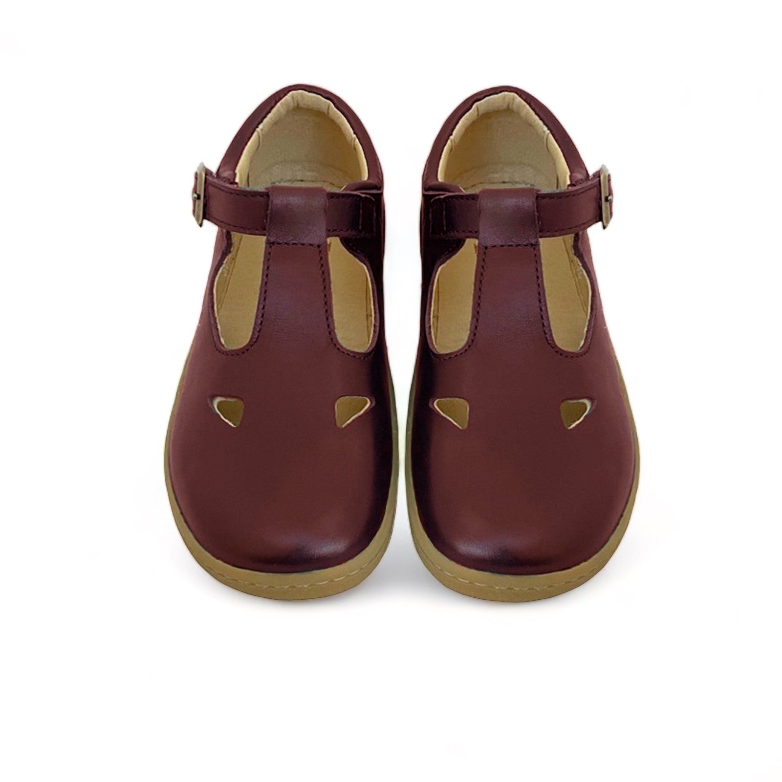 Chaussures pieds nus Darcey T-Bar pour enfants en cuir bleu marine