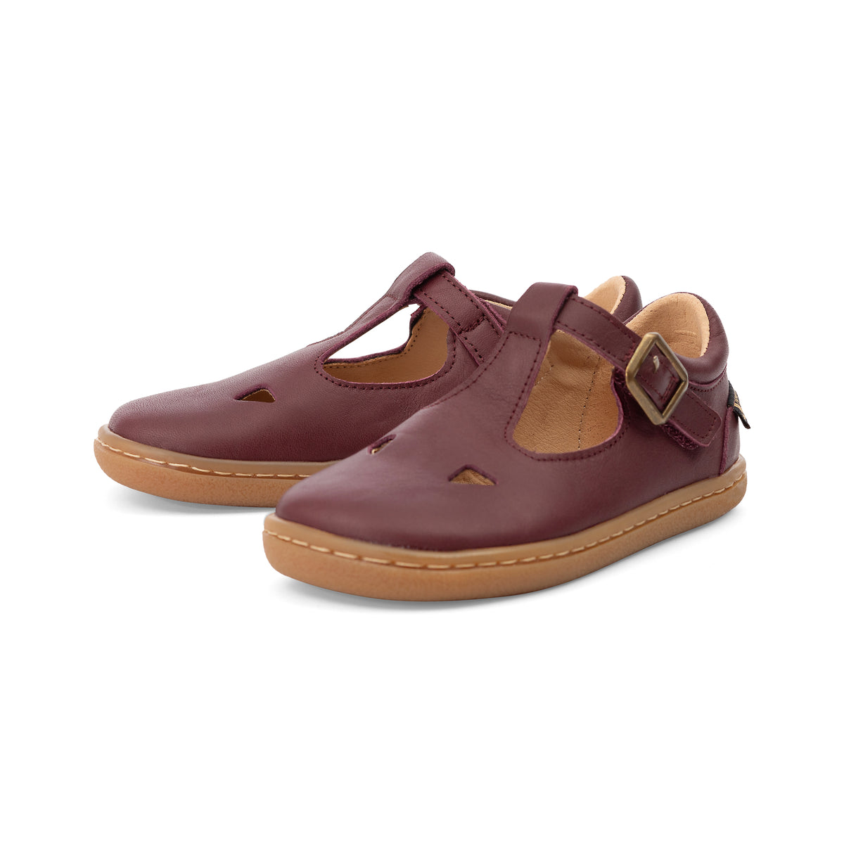 Darcey T-Bar Kids Barefoot Shoe - Berry Leather
