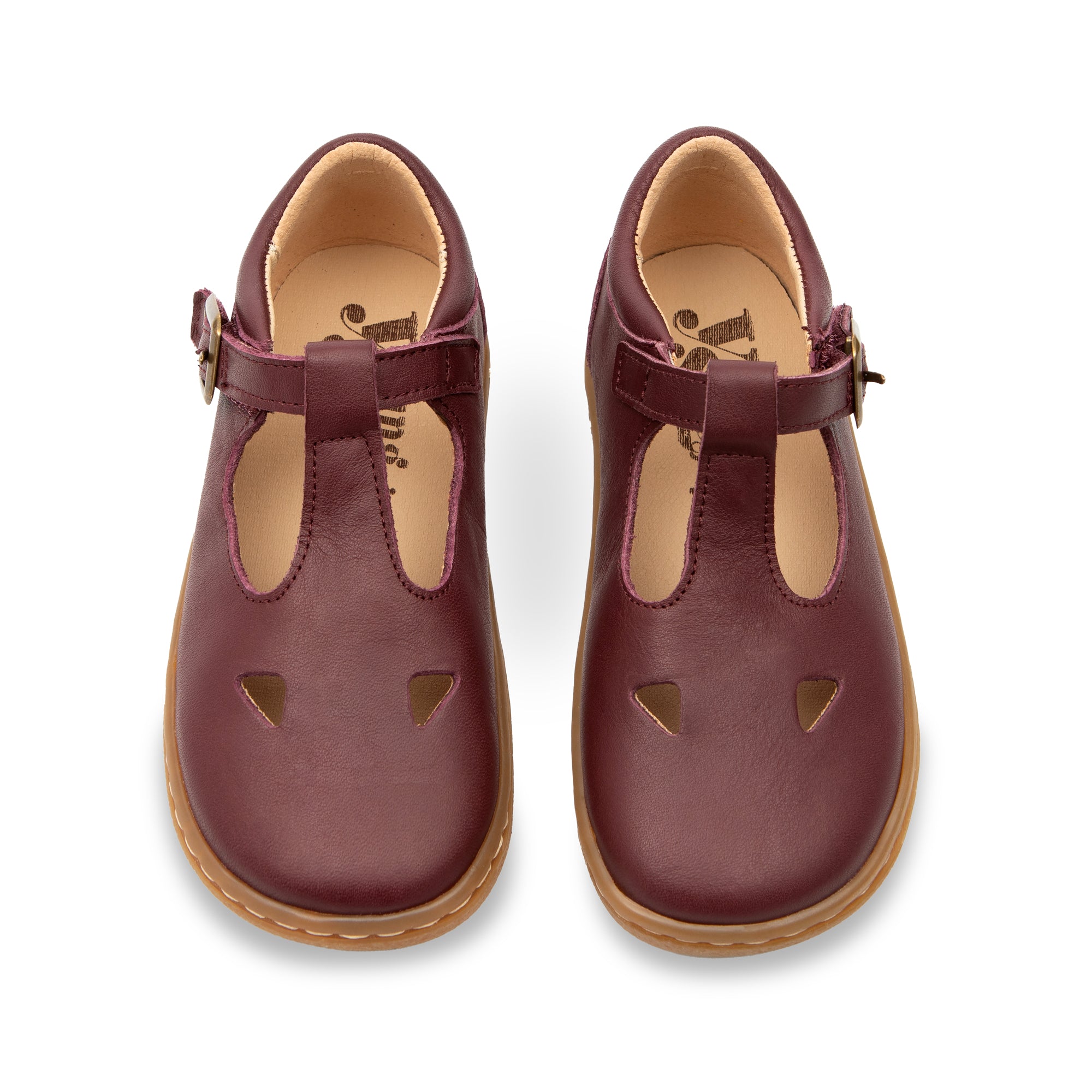 Darcey T-Bar Kids Barefoot Shoe Berry Leather