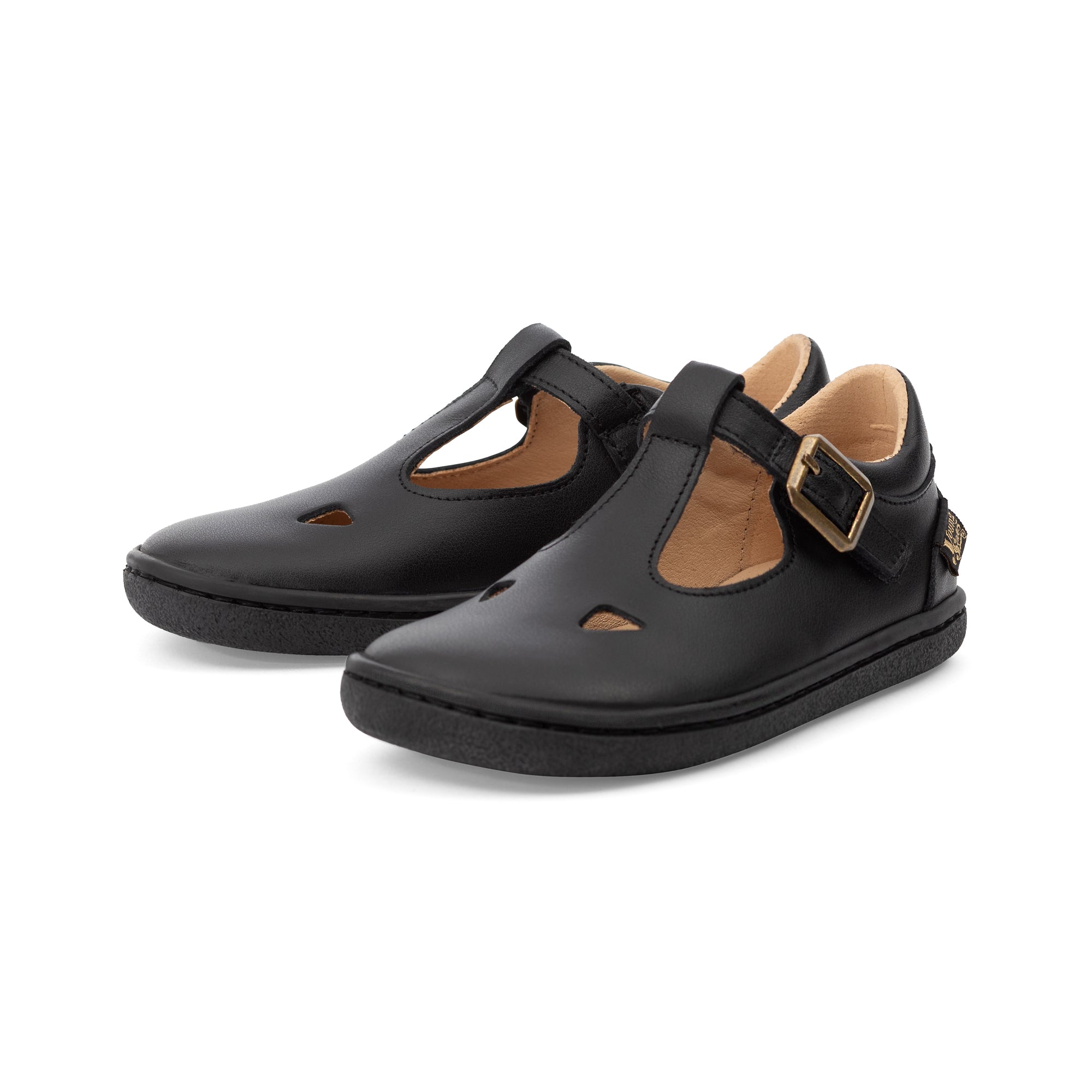 Darcey T-Bar Kids Barefoot Shoe Black Leather