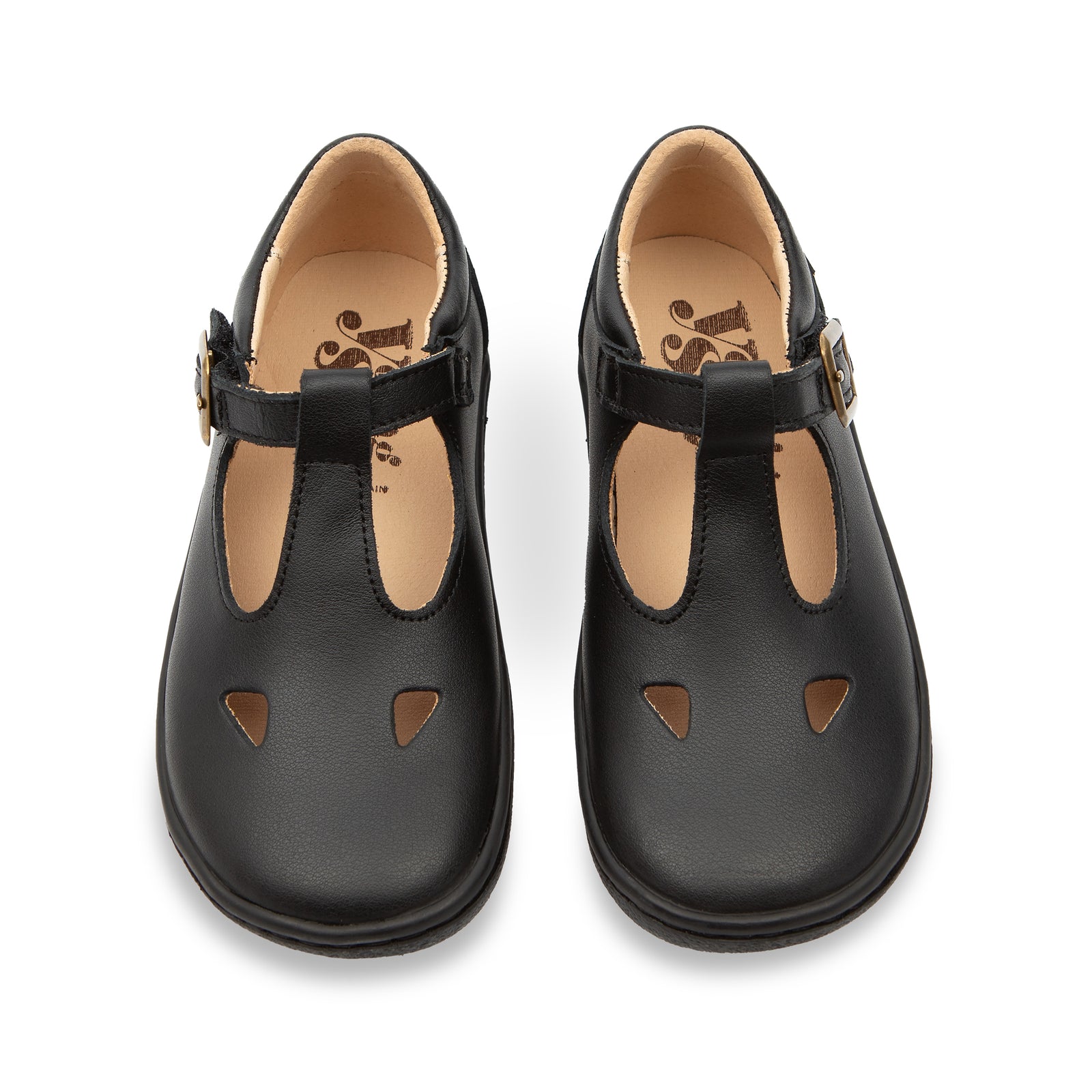 Darcey T-Bar Kids Barefoot Shoe Black Leather
