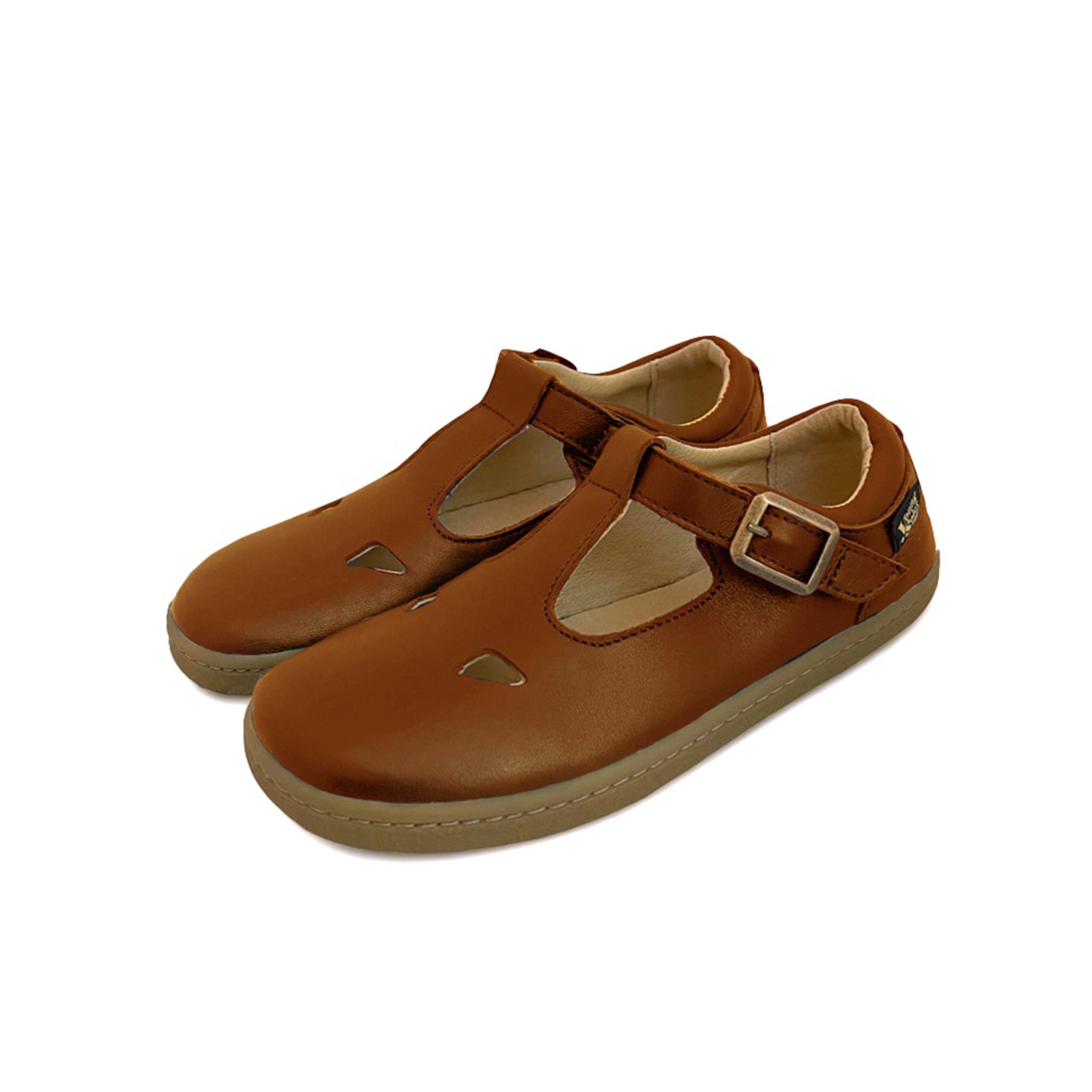 Chaussures pieds nus Darcey T-Bar pour enfants en cuir bleu marine
