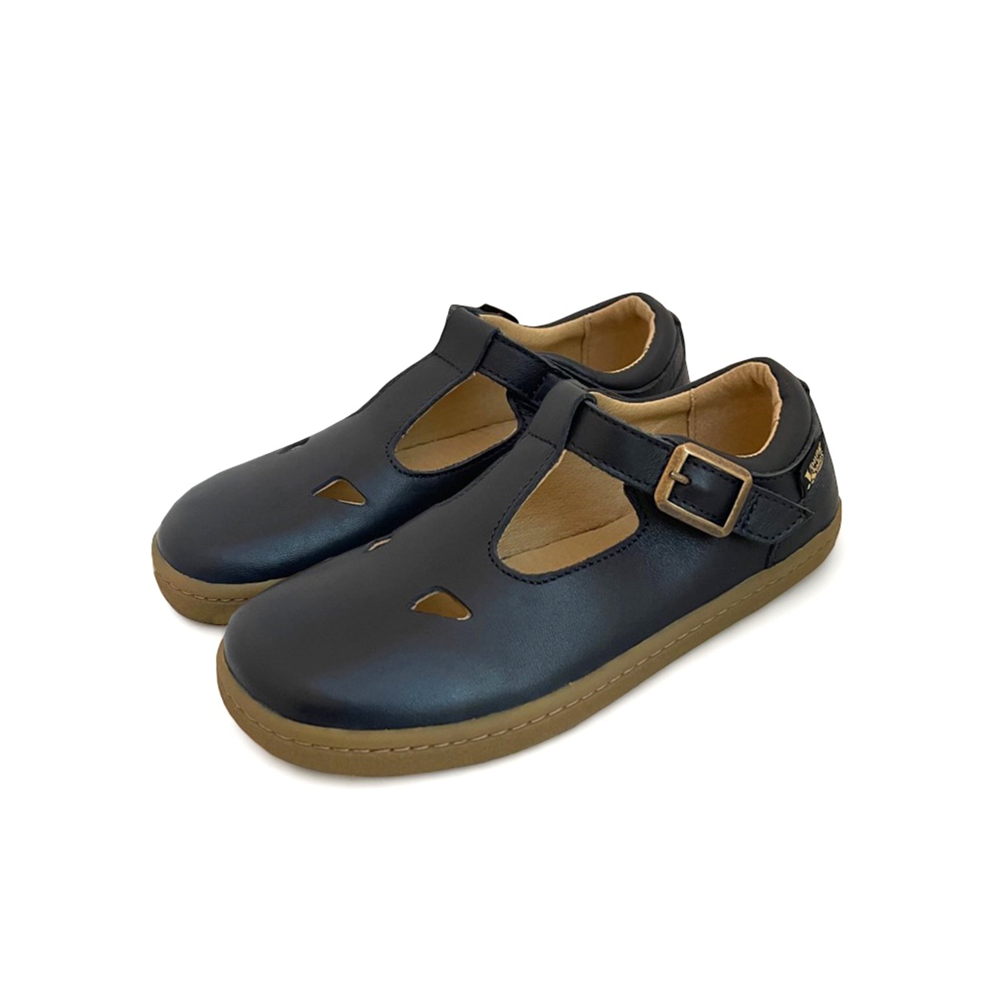 Darcey T-Bar Kids Barefoot Shoe Navy Leather