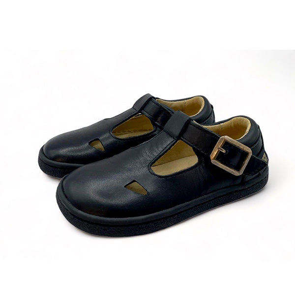 Darcey T-Bar Kids Barefoot Shoe Black Leather