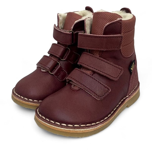 Ernest Kids Wool-Lined Boot Berry Leather