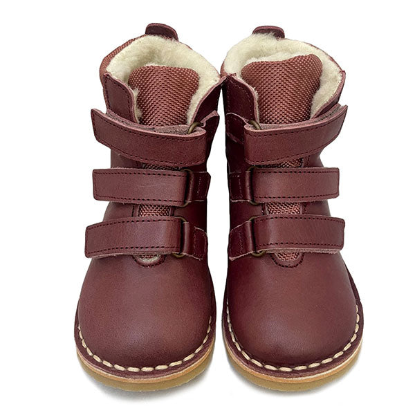 Ernest Kids Wool-Lined Boot Berry Leather