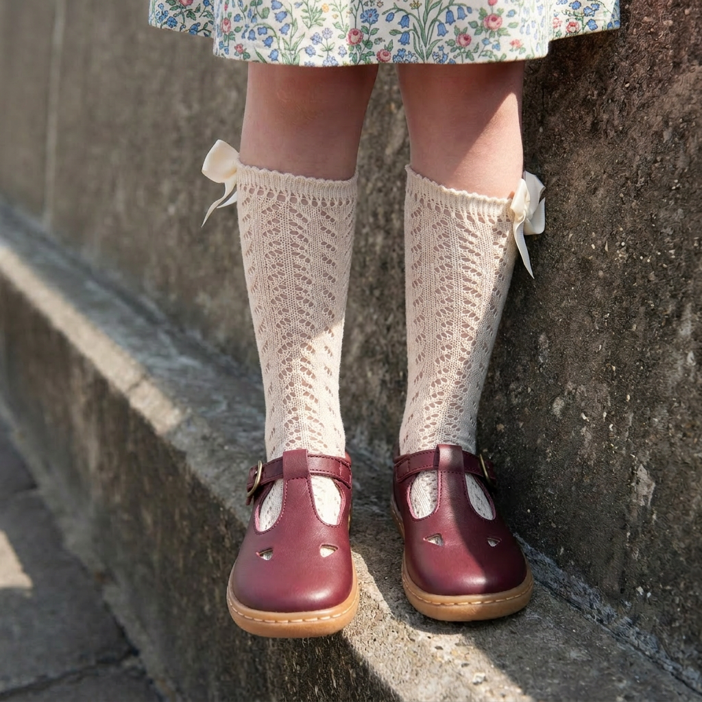 Darcey T-Bar Kids Barefoot Shoe - Berry Leather