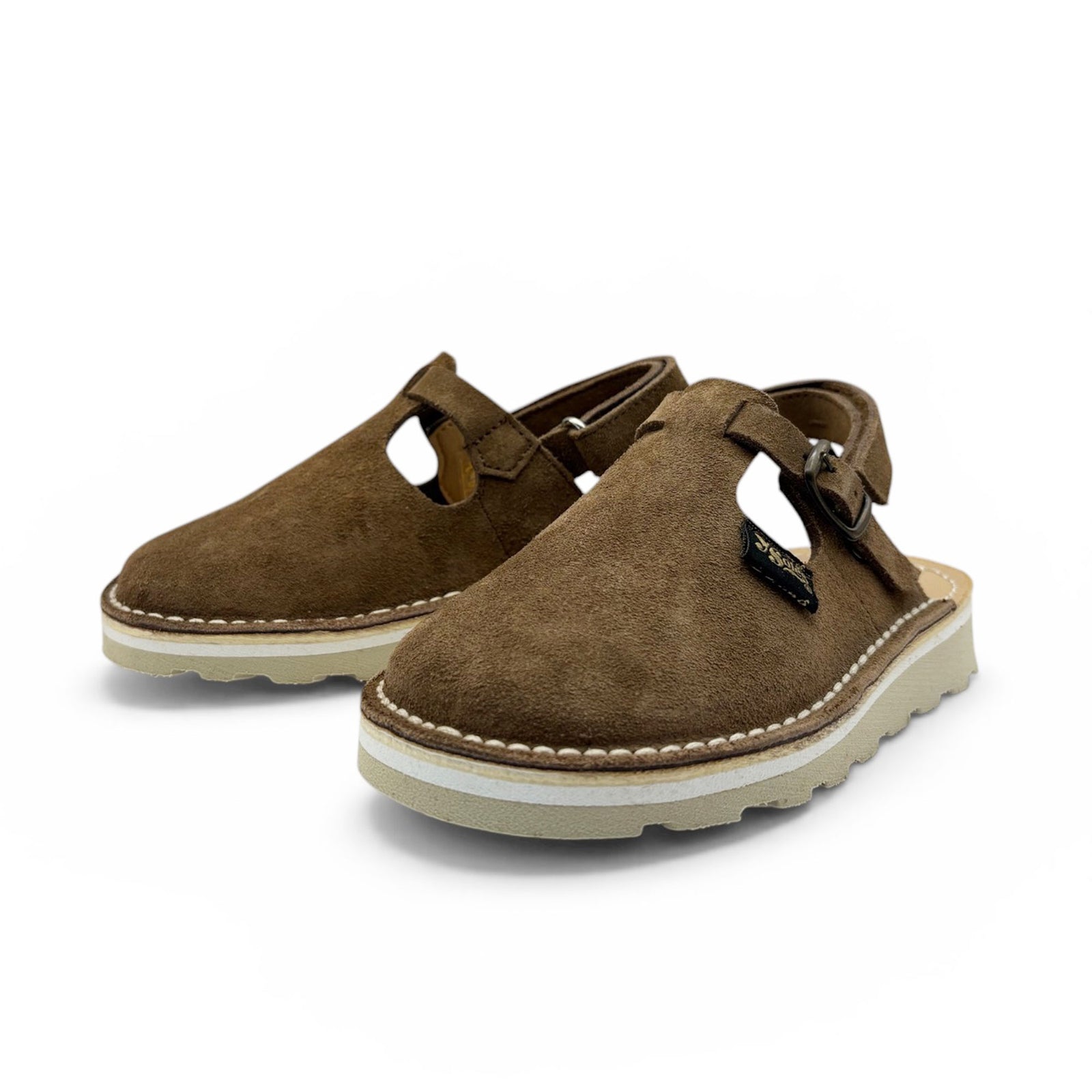 Sabot Heidi pour enfant en daim olive