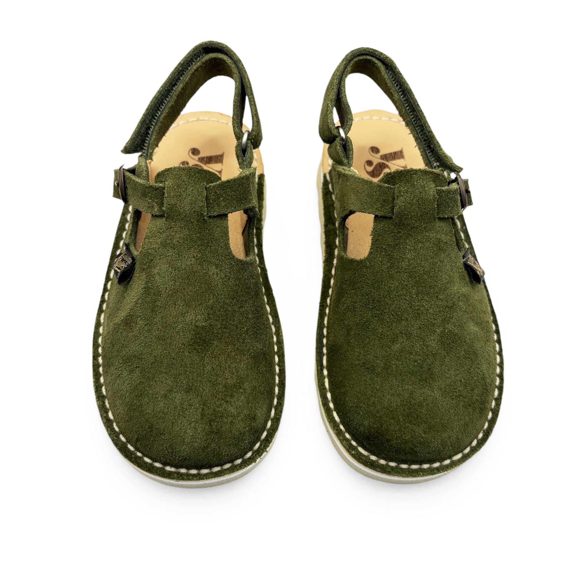 Sabot Heidi pour enfant en daim olive