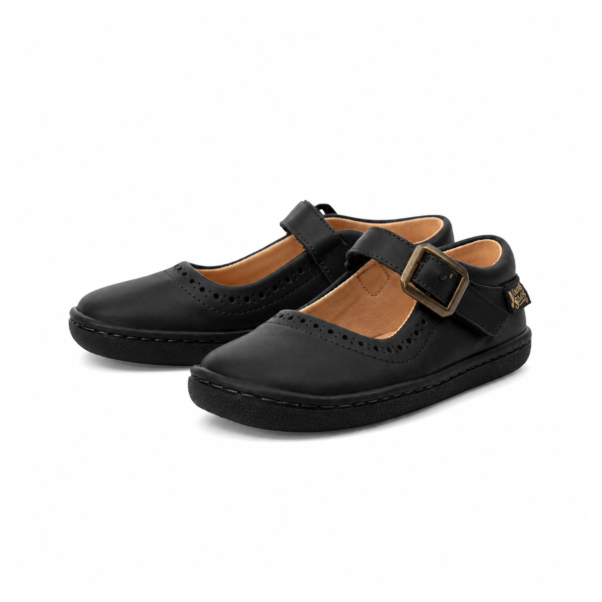 Chaussures pieds nus Holly Mary Jane pour enfants en cuir bleu marine