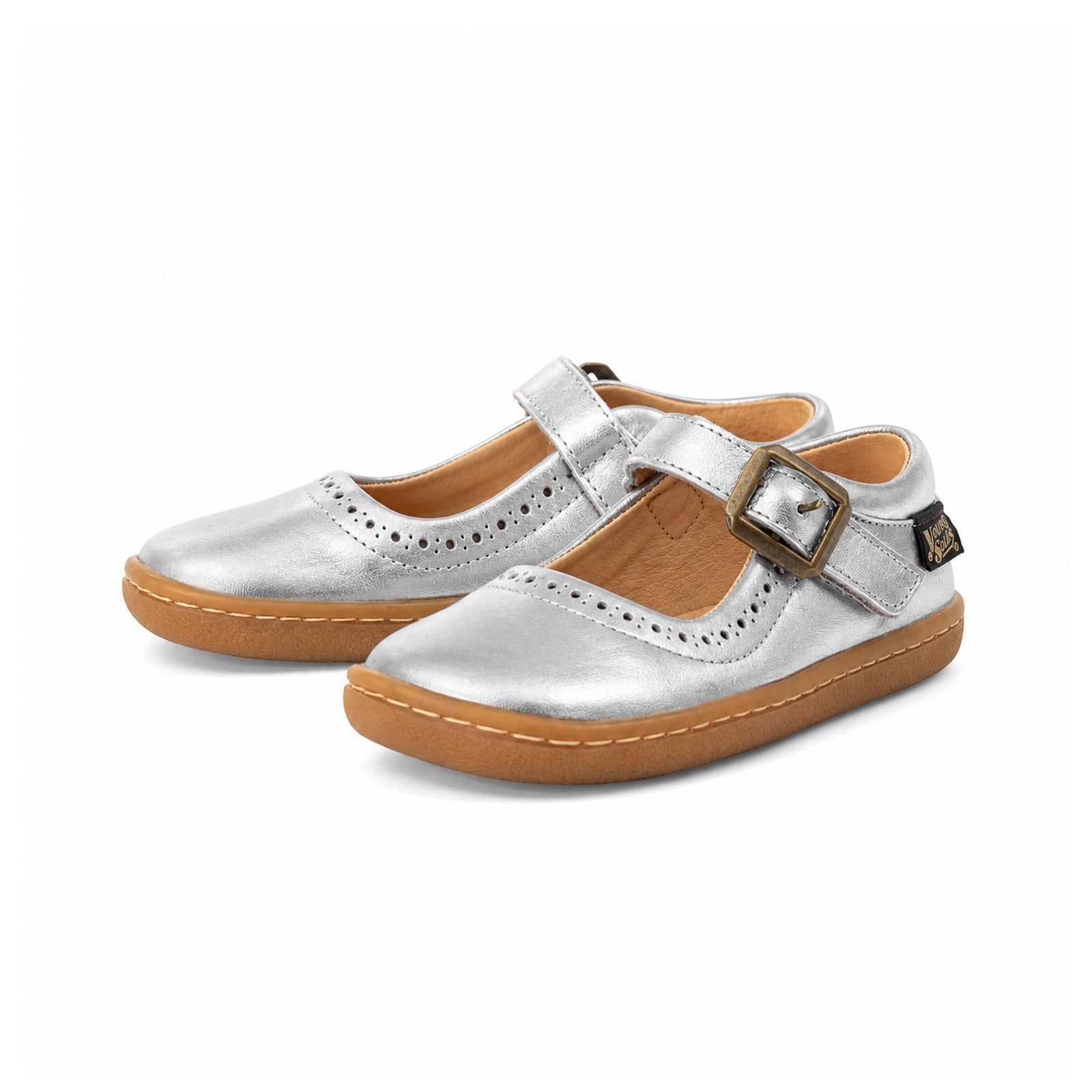 Holly Mary Jane Kids Barefoot Shoe - Silver Leather