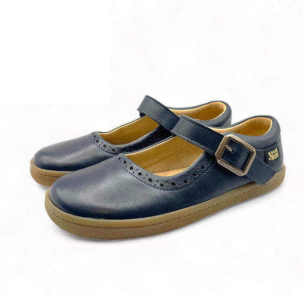 Holly Mary Jane Kinder Barfußschuh Marineblau Leder