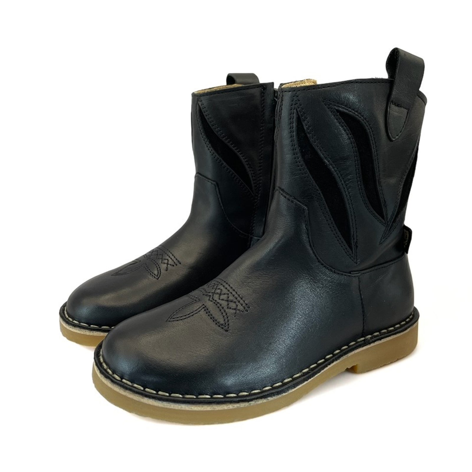 Jessie Kids Cowboy Boot Black Leather
