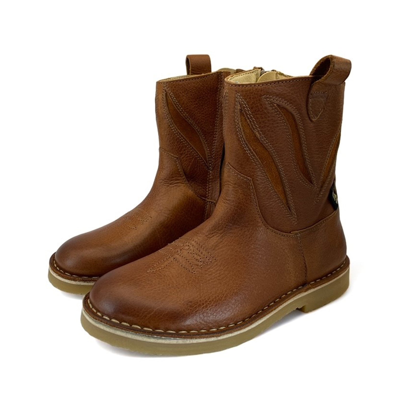Jessie Kids Cowboy Boot Cognac Leather
