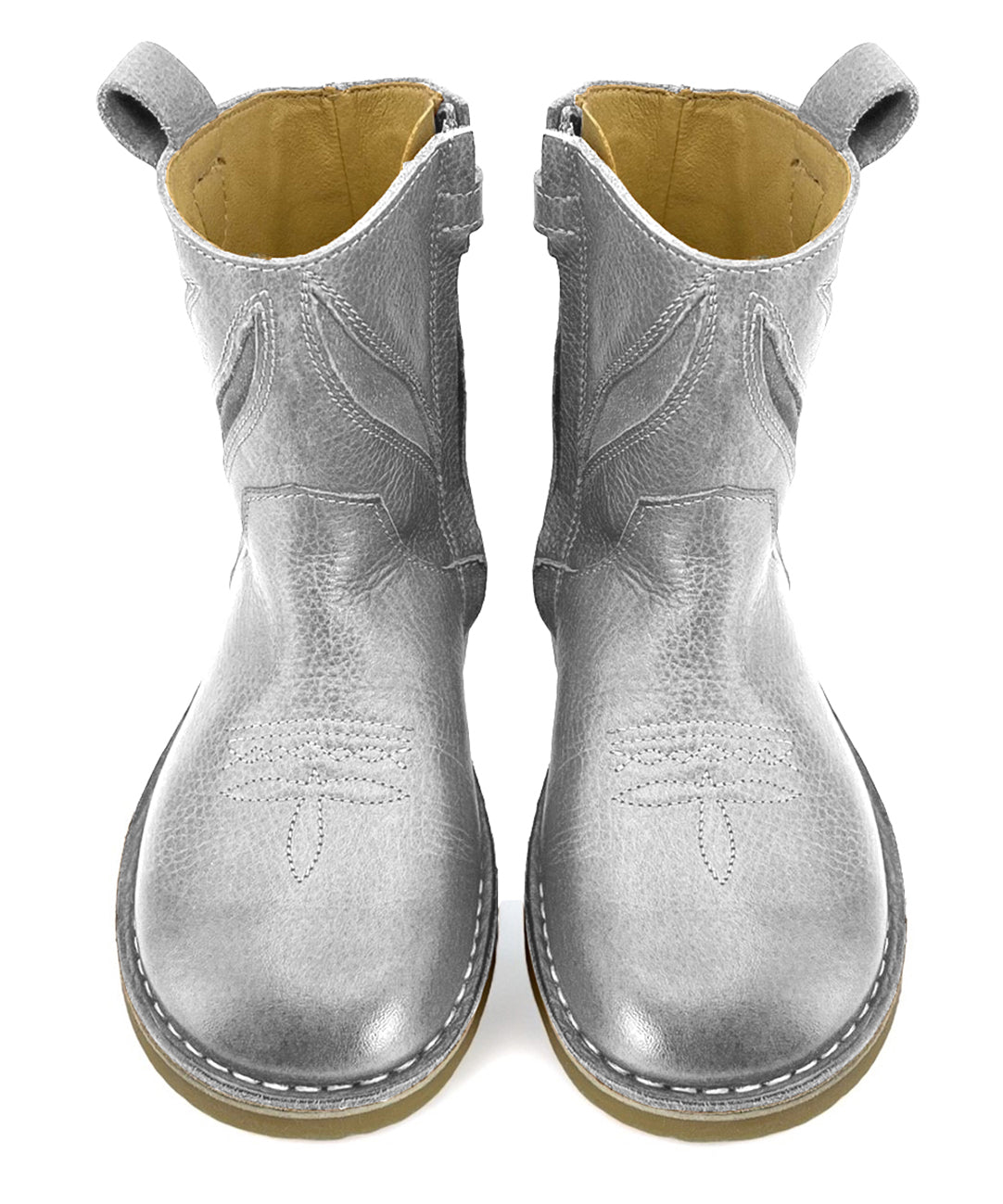 Jessie Kids Cowboy Boot Silver Leather
