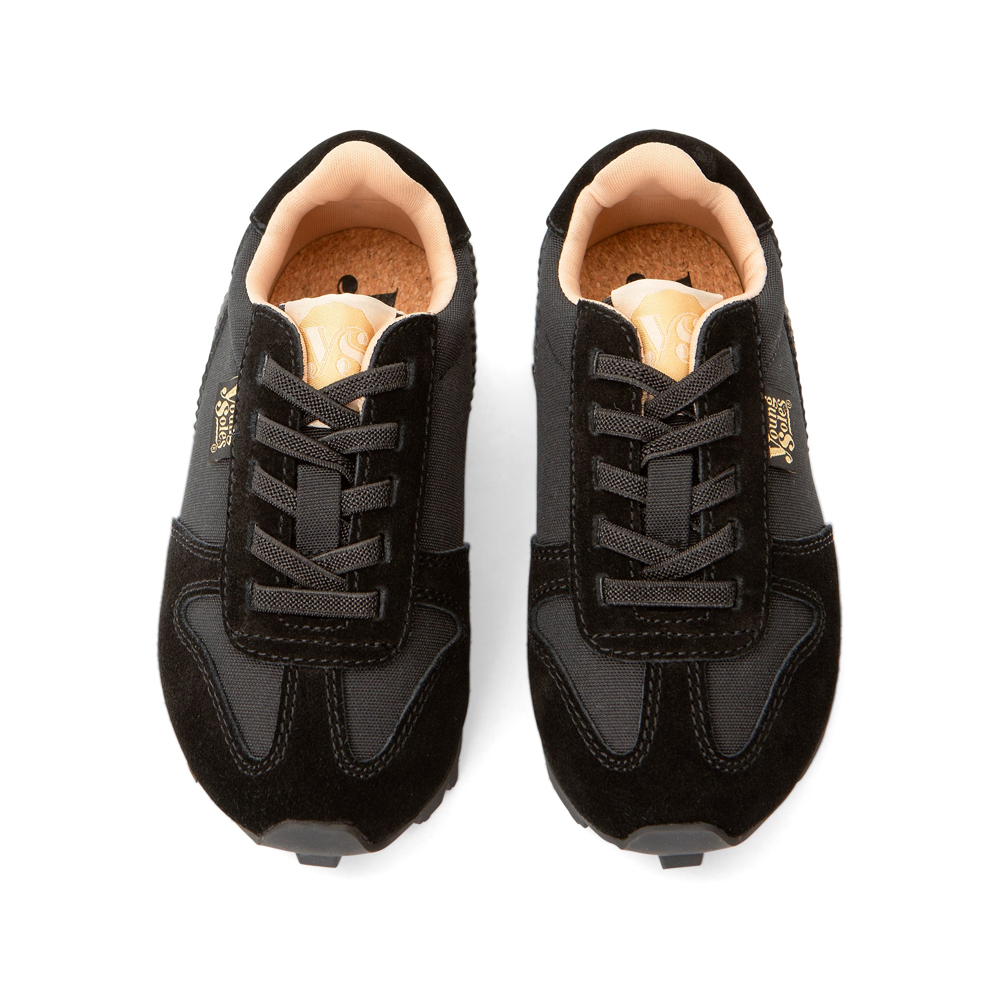 Keegan Kids Sneaker Black Textile and Suede