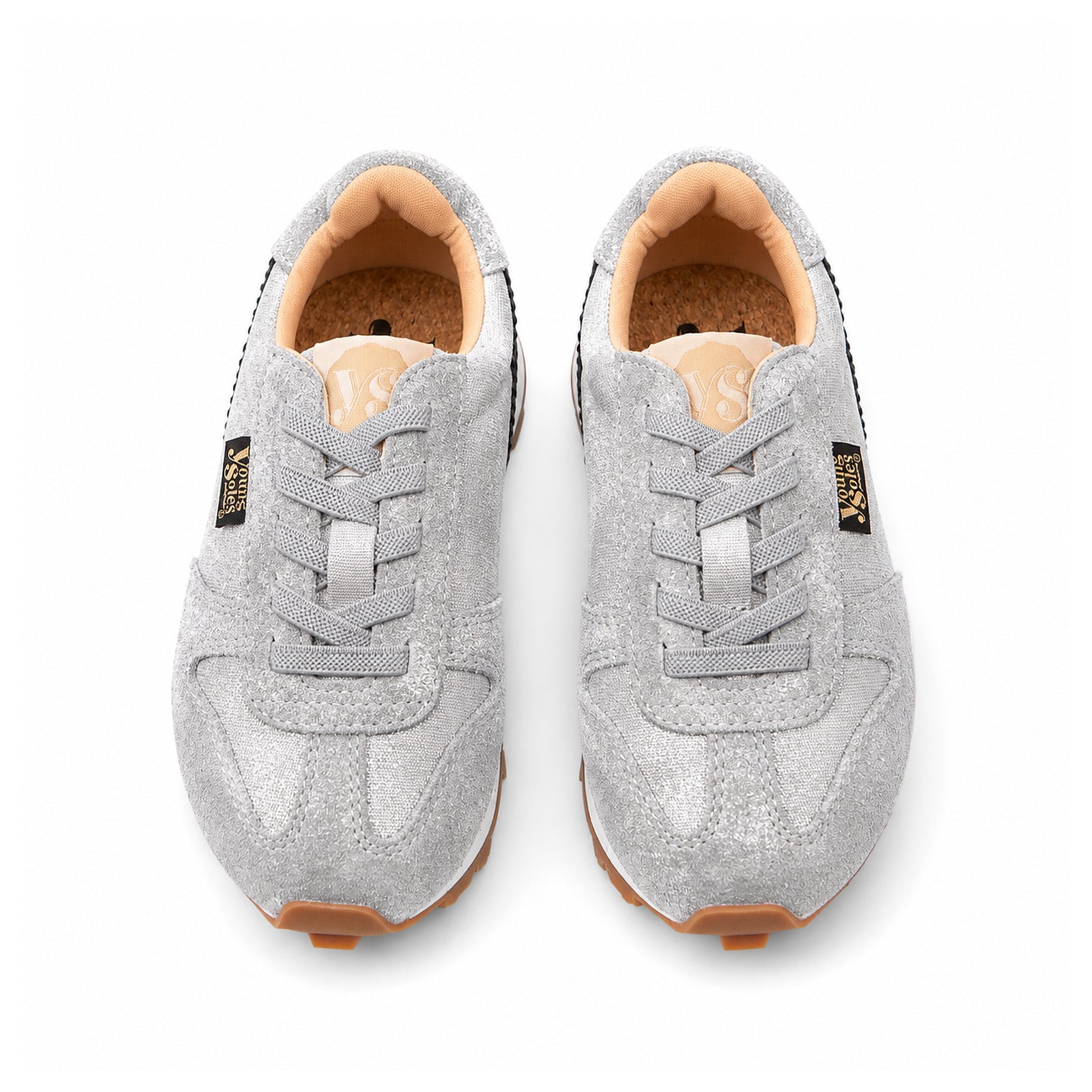 Keegan Kids Retro Runner Trainer - Silver Textile & Suede