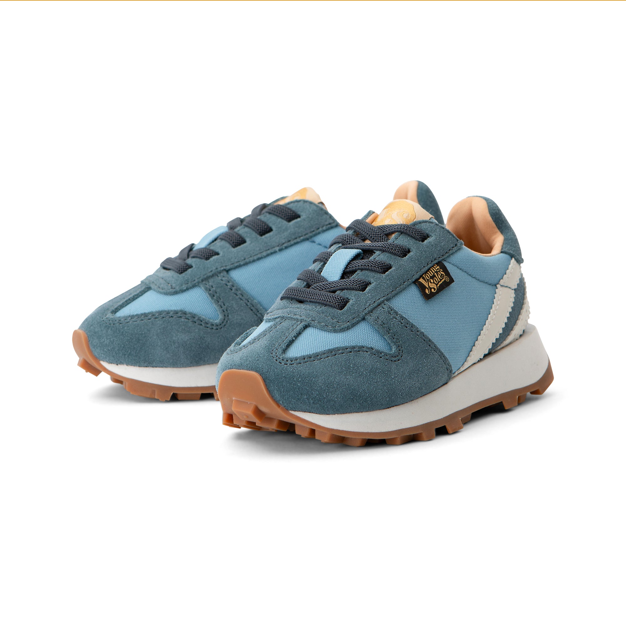 Keegan Kids Sneaker Smokey Blue Textile and Suede