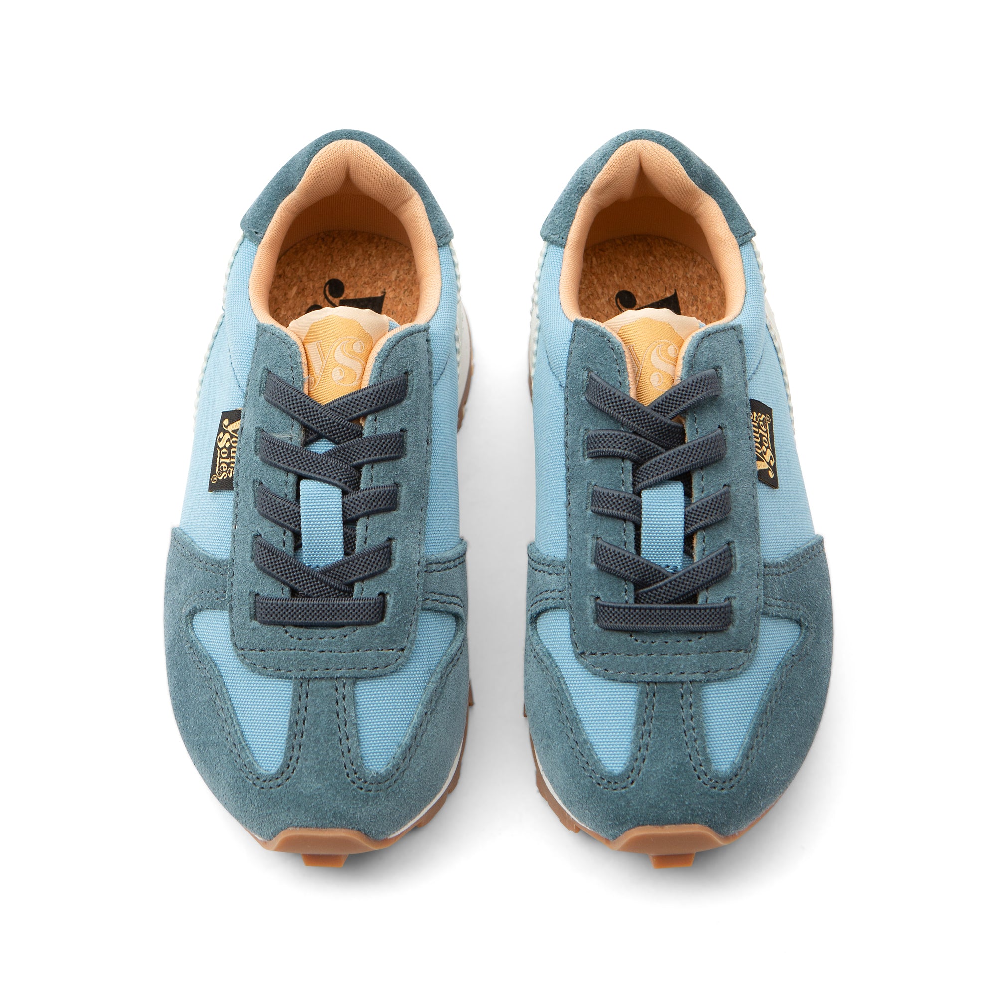 Keegan Kids Sneaker Smokey Blue Textile and Suede