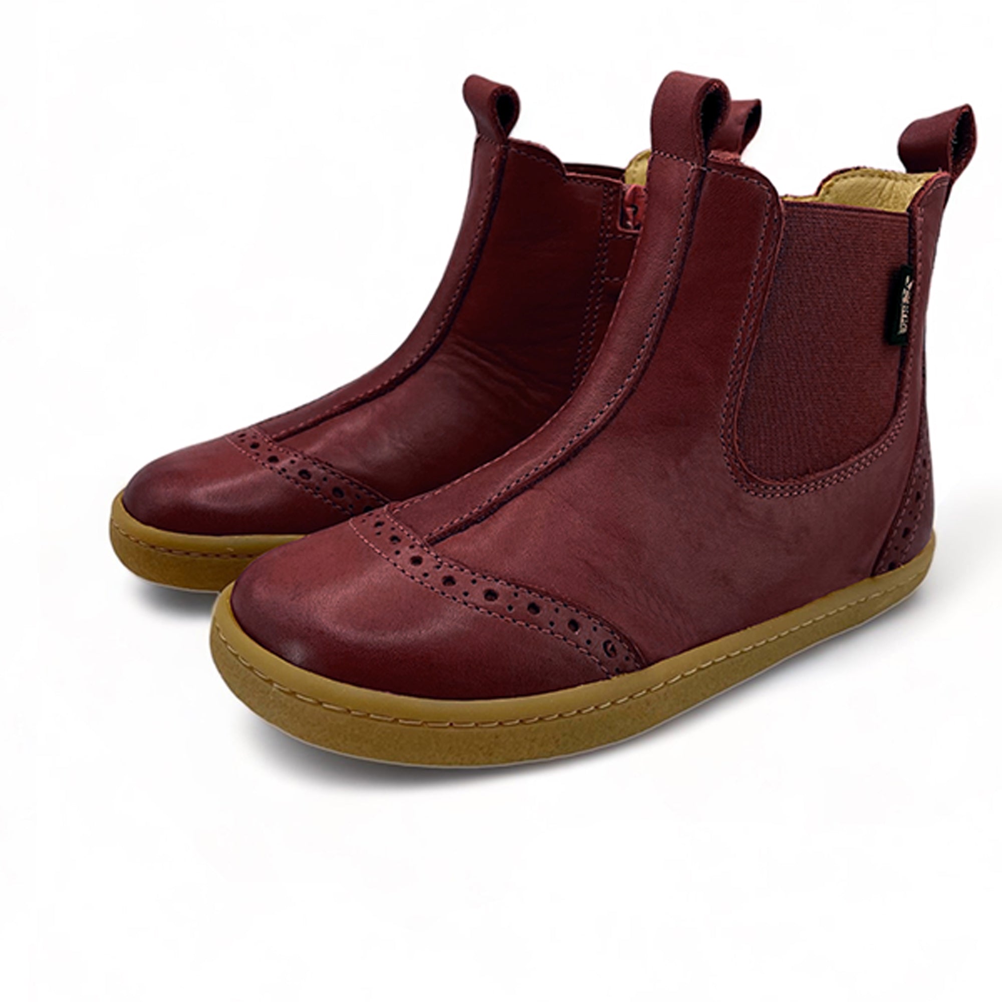 Logan Kinder Barfuß Chelsea Boot Schwarzes Leder 