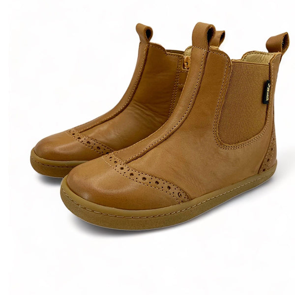 Logan Kids Barefoot Chelsea Boot Tan Leather