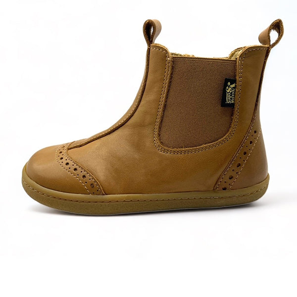 Logan Kids Barefoot Chelsea Boot Tan Leather