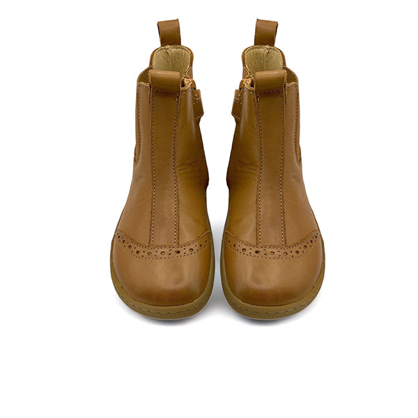 Logan Kids Barefoot Chelsea Boot Tan Leather