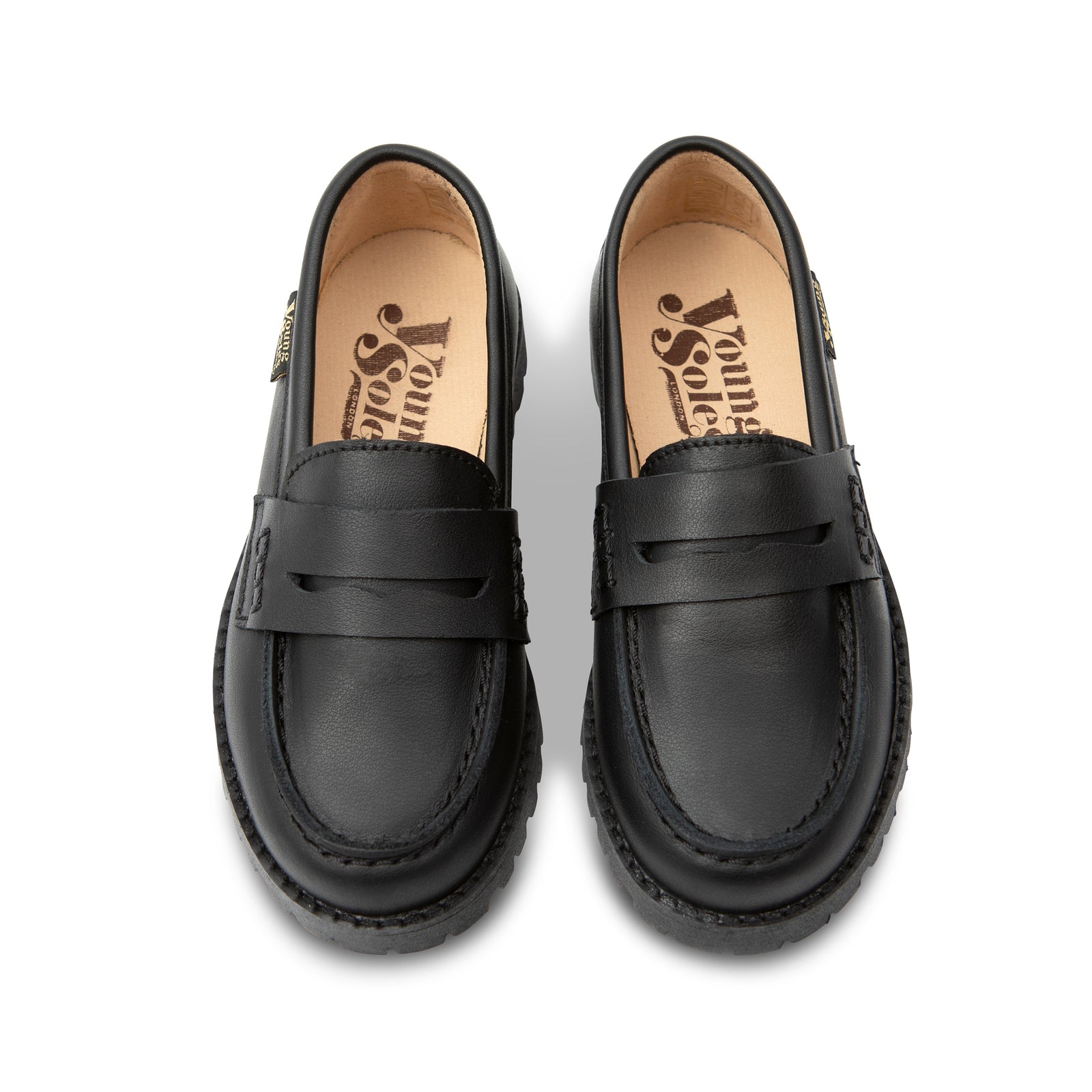 Nicki Kinder Loafer Schwarzes Leder