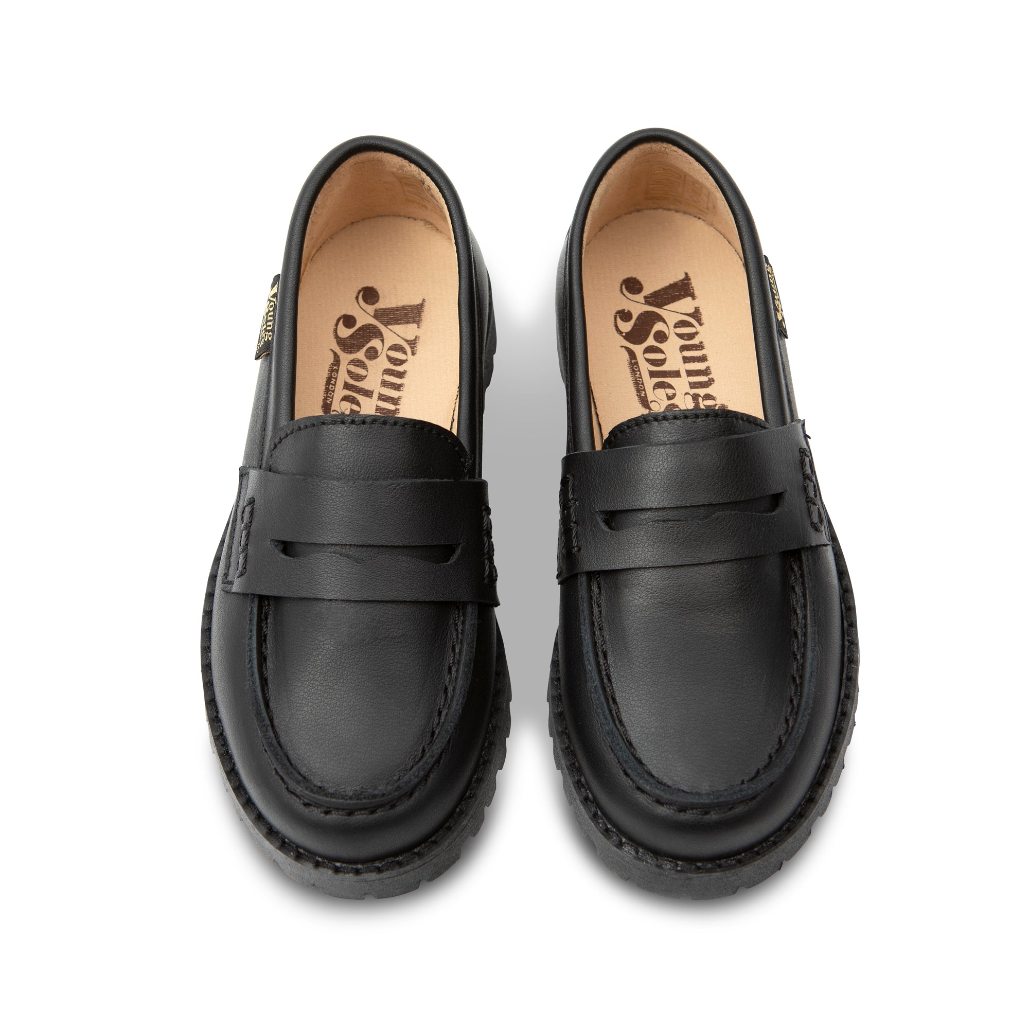 Nicki Kinder Loafer Schwarzes Leder