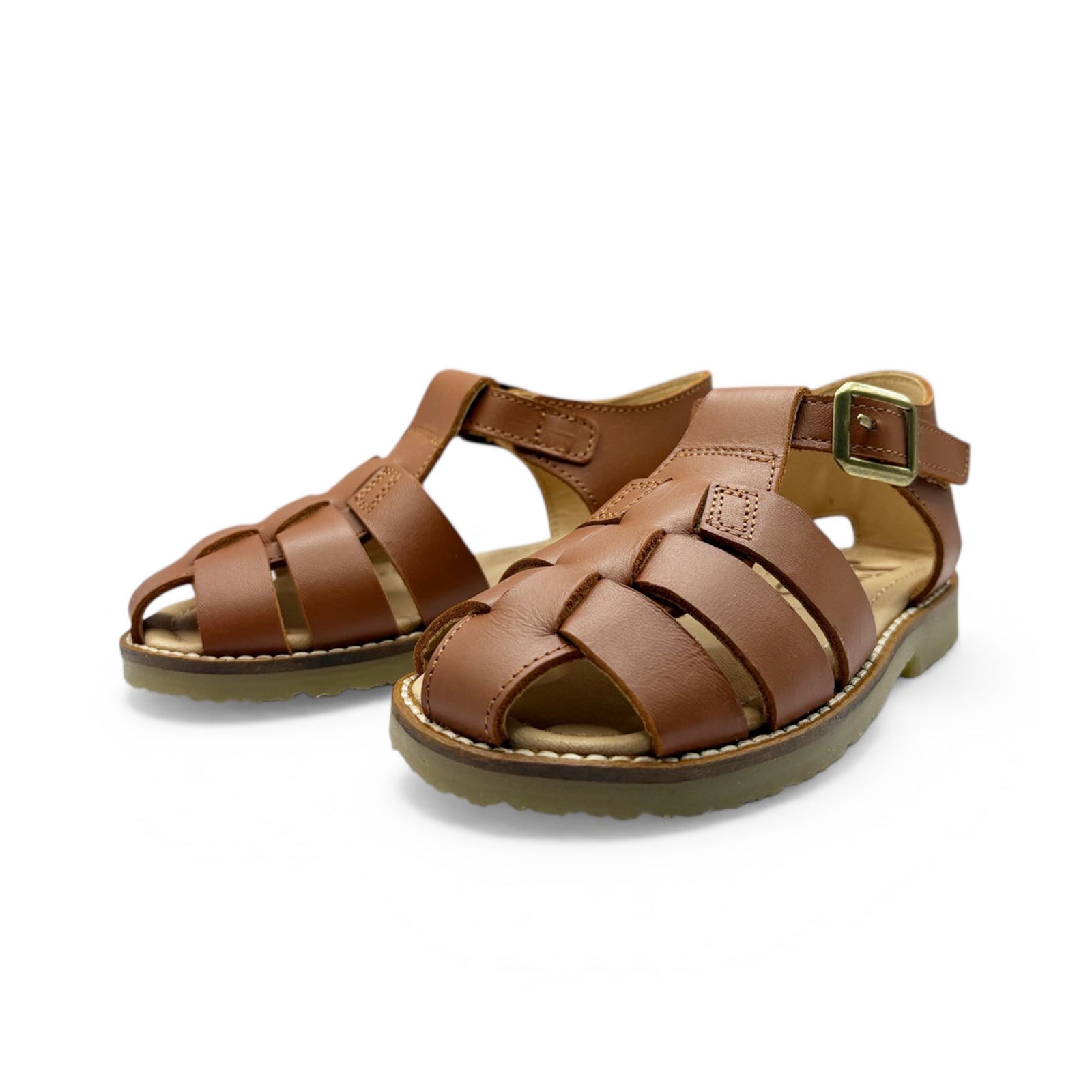 Sandale de pêcheur Noah Kids en cuir marron châtain