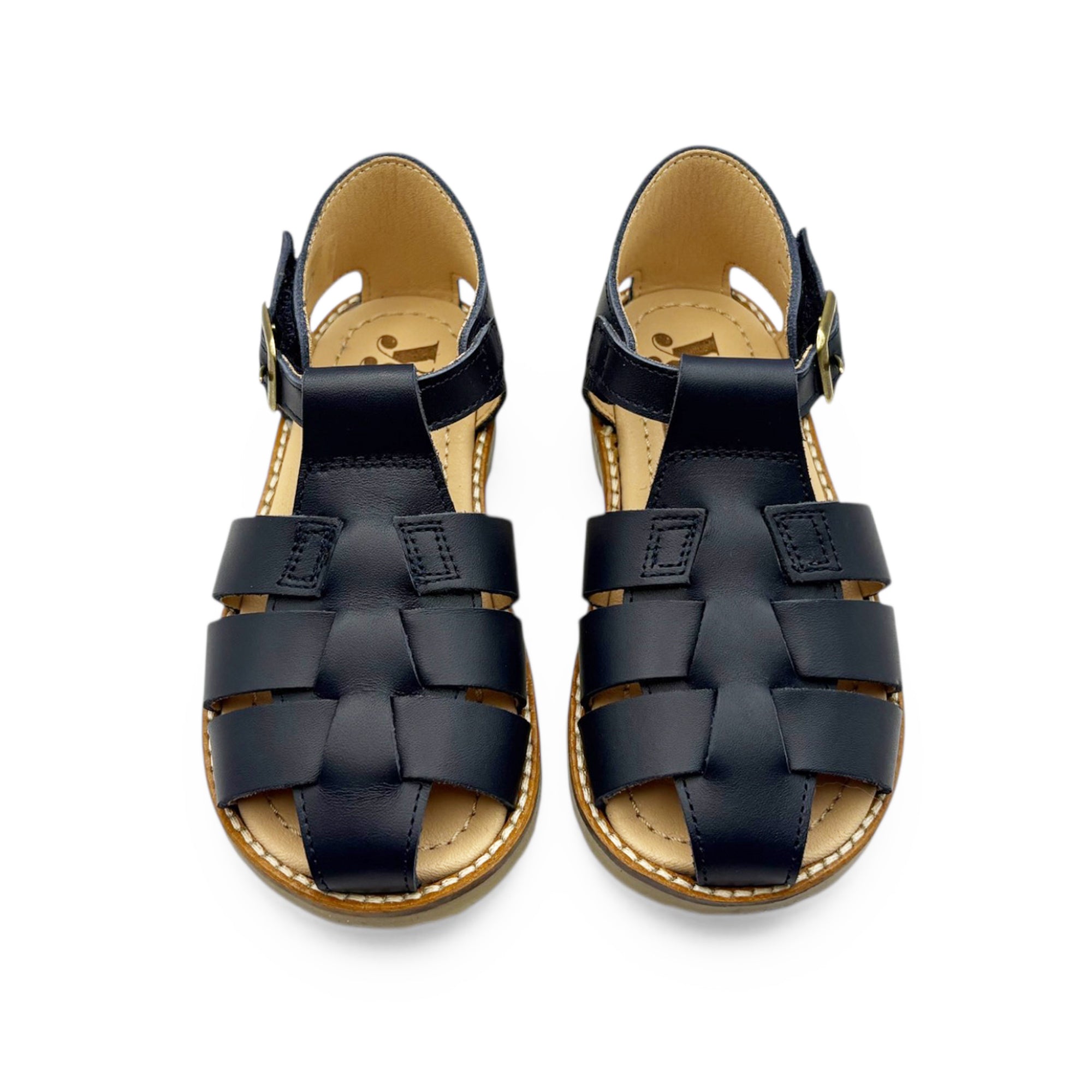 Sandale de pêcheur Noah Kids en cuir bleu marine
