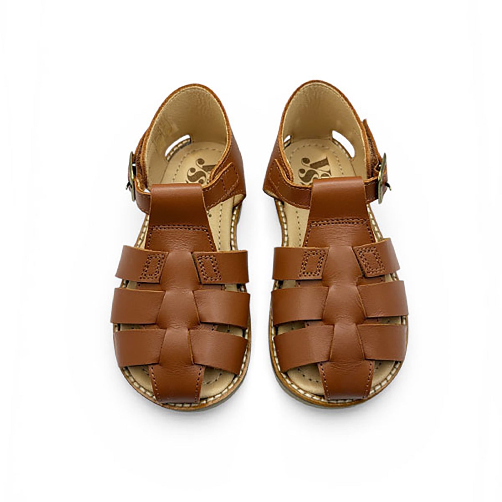 Sandale de pêcheur Noah Kids en cuir marron châtain