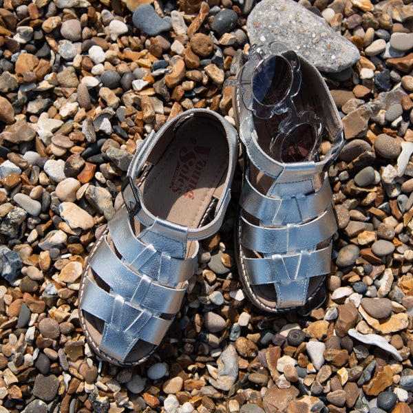 Sandale de pêcheur Noah Kids en cuir argenté